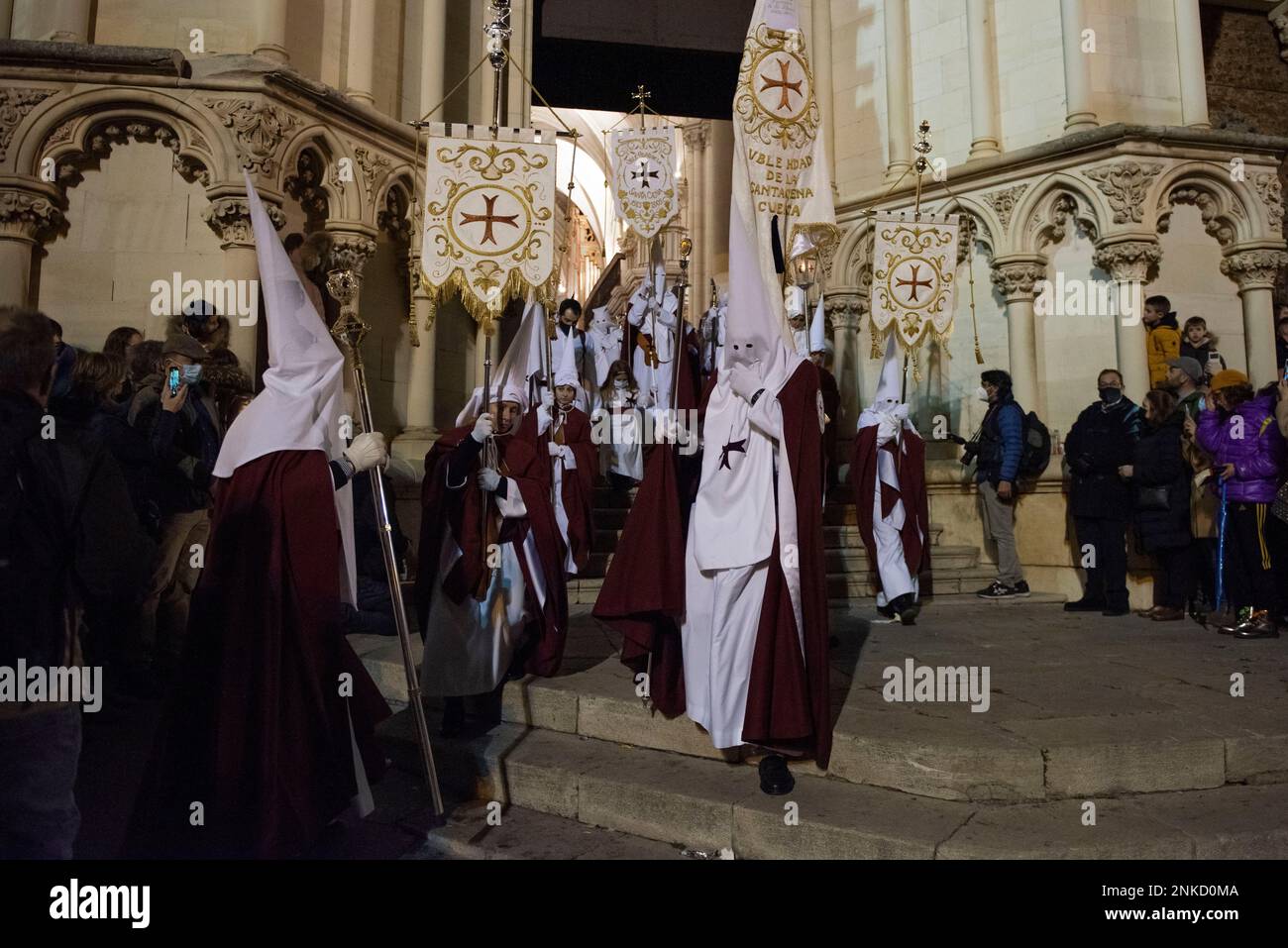 Nazarenes of the Brotherhood of Jesus Praying in the Garden during the ...