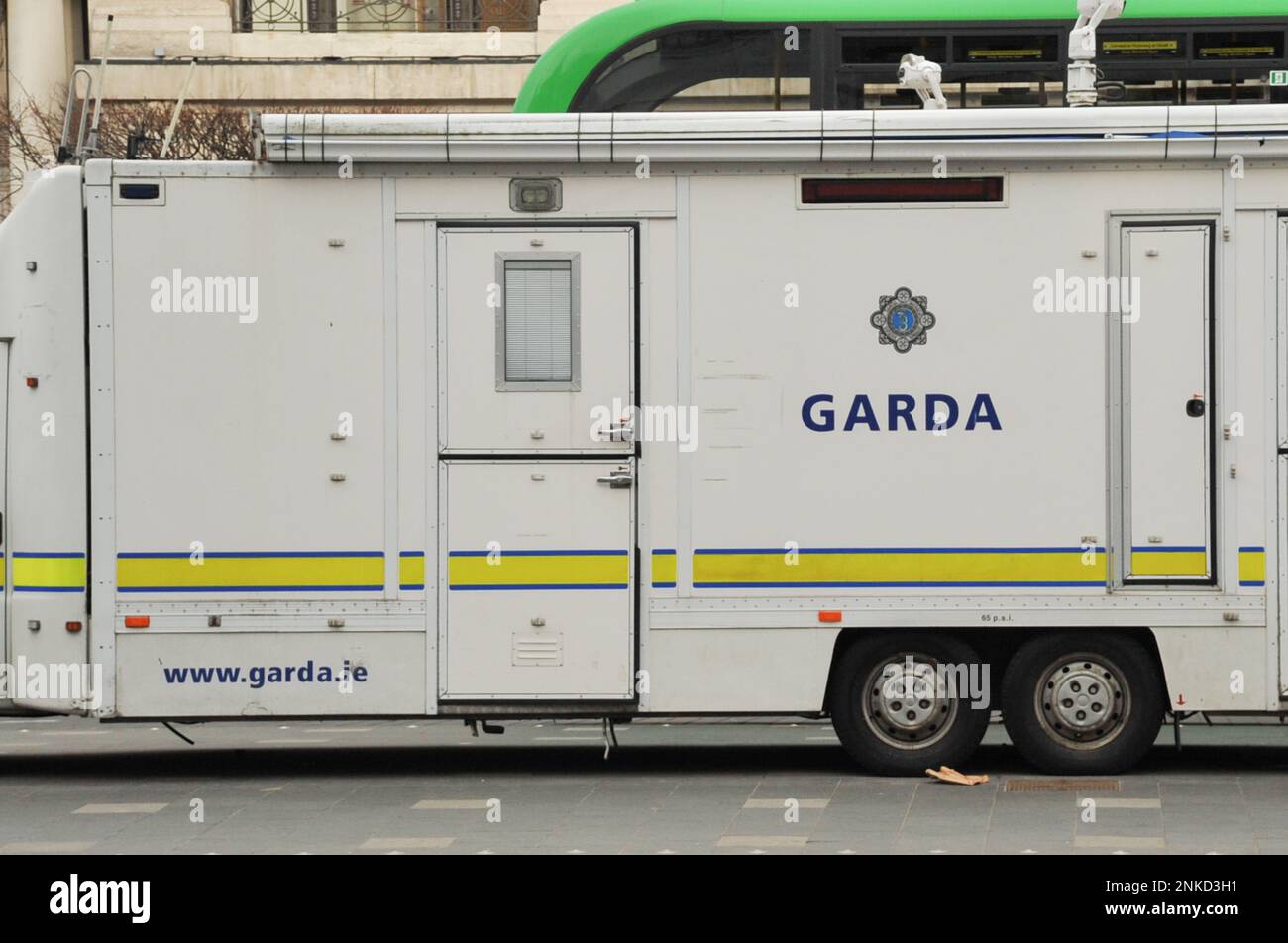 Mobile Garda Van in O’Connell Street, Dublin, Ireland Stock Photo Alamy