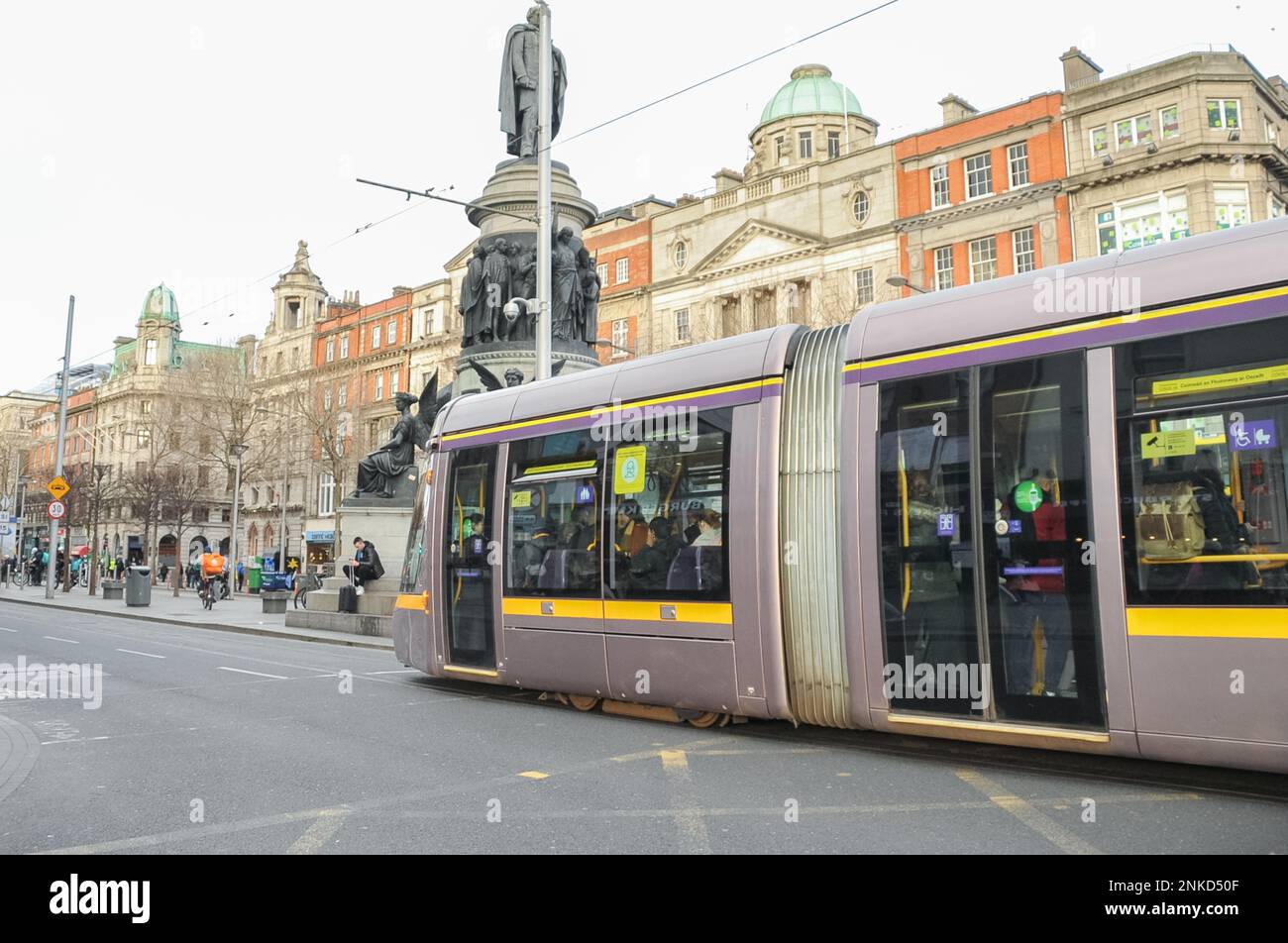Luas tram in Dublin city centre, Dublin, Ireland Stock Photo Alamy