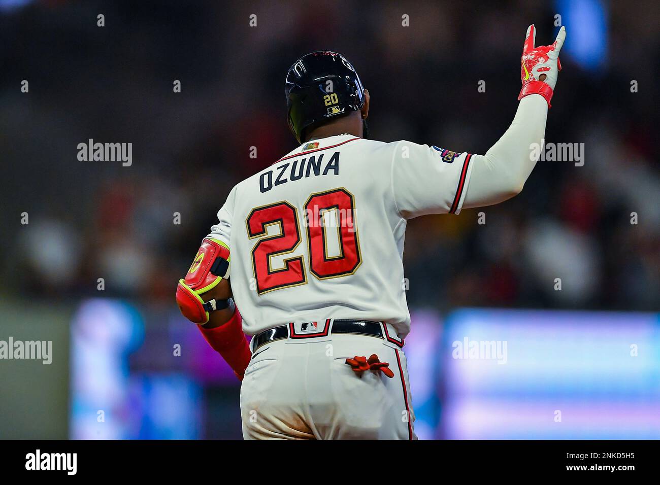 Download Marcell Ozuna With Ball In Air Wallpaper