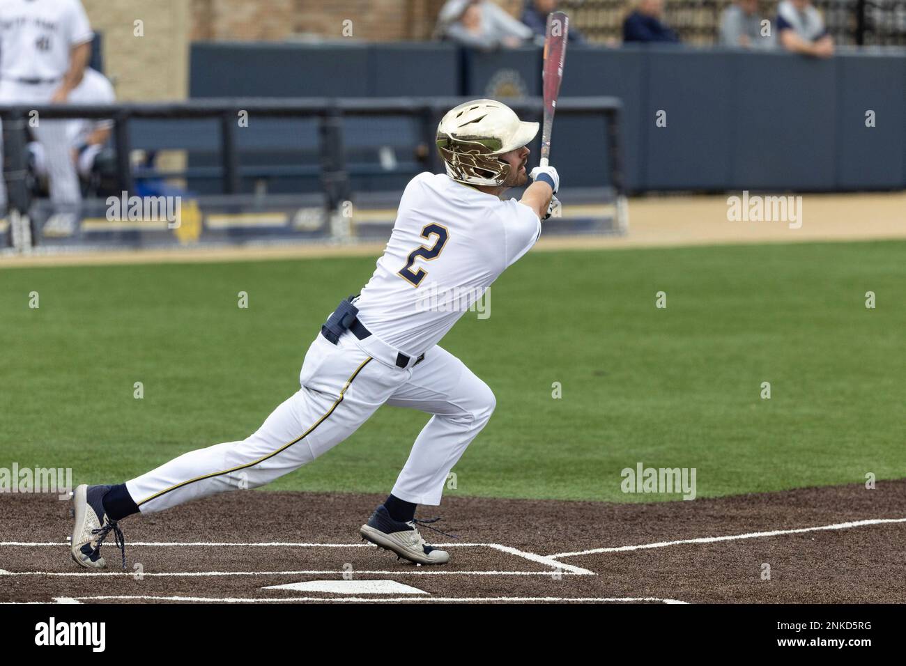 April 12, 2022: Notre Dame outfielder Spencer Myers (2) at bat during ...