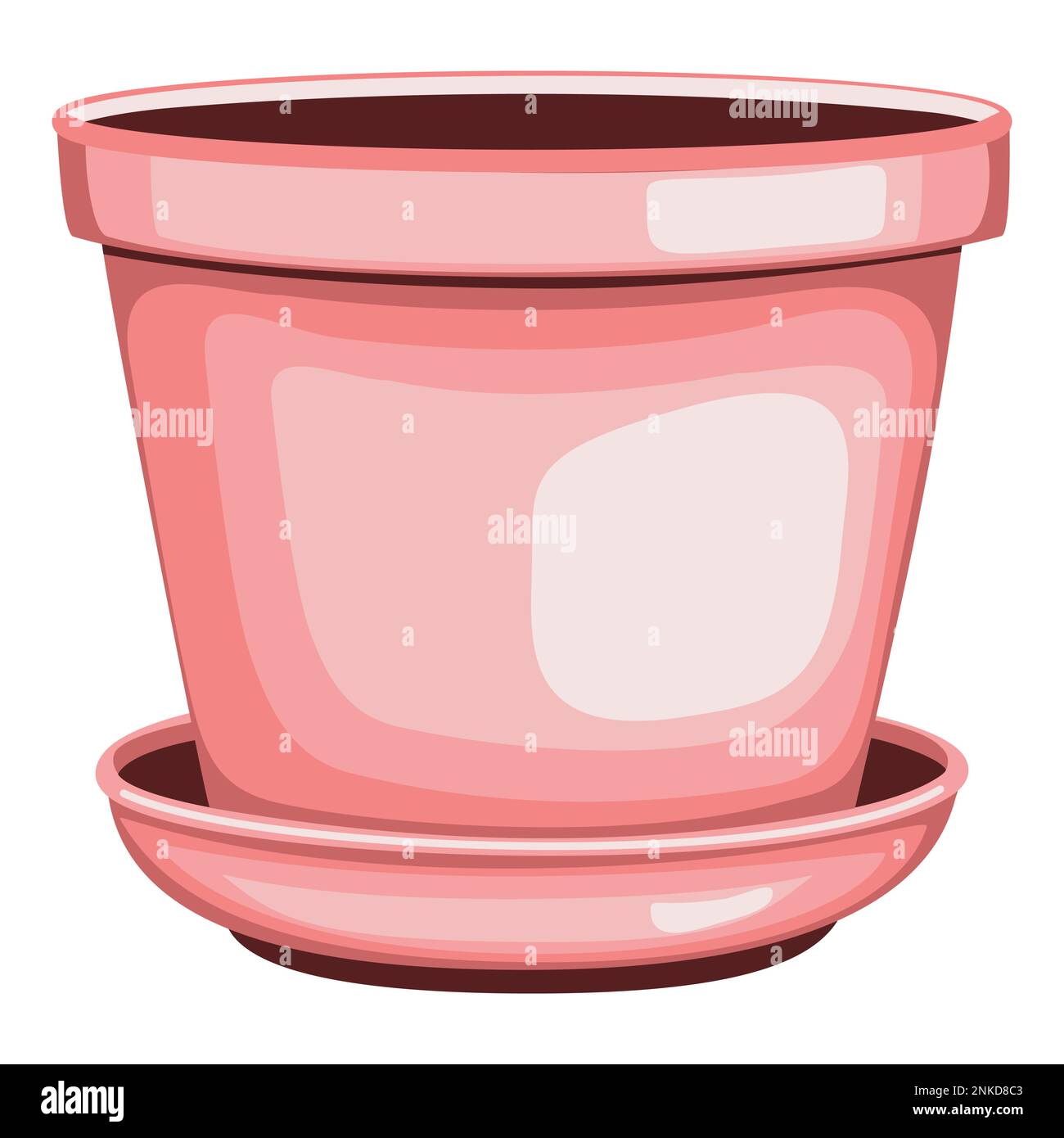 Ceramic flower pot with stand in flat technique vector illustration Stock Vector