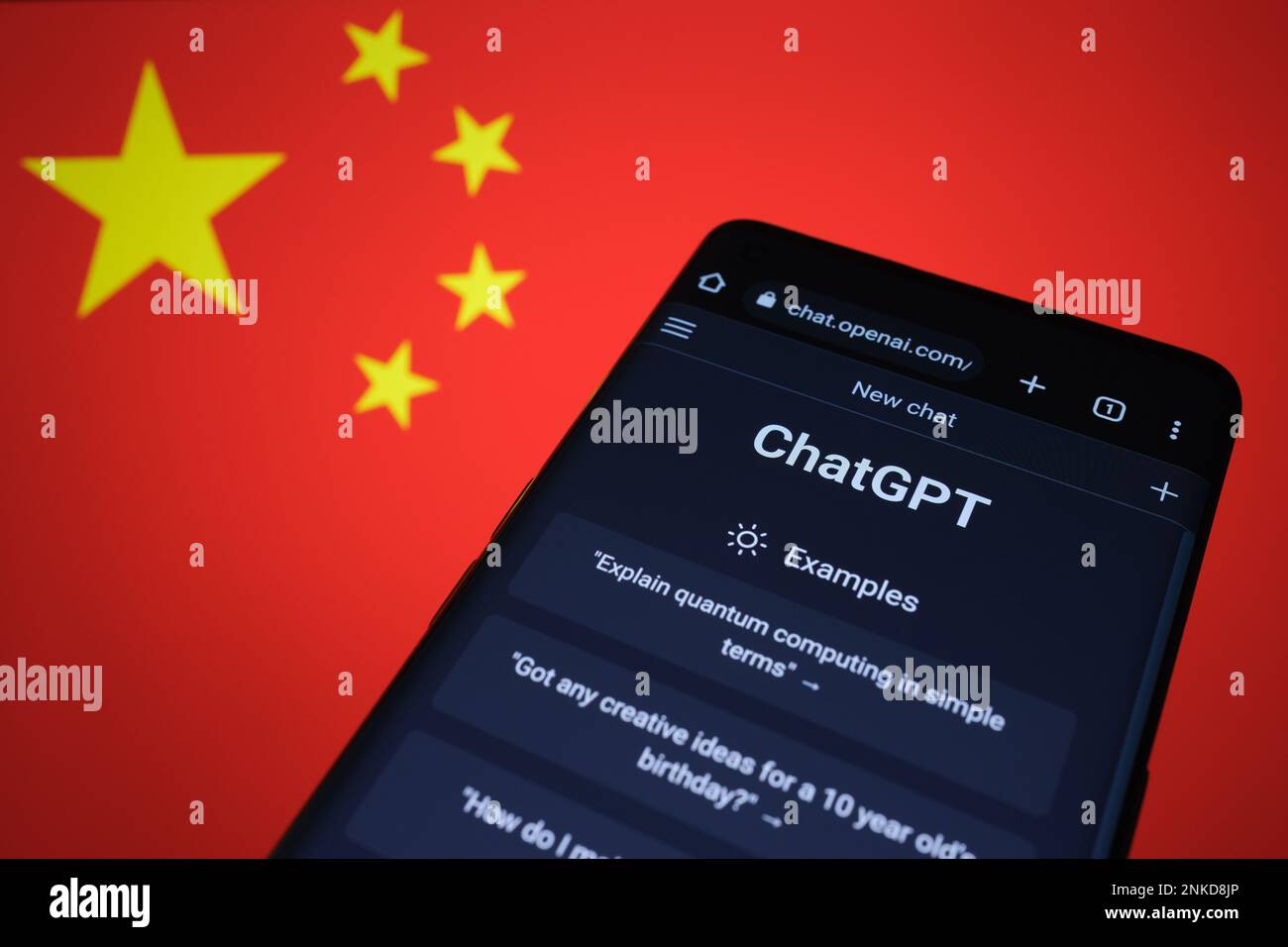ChatGPT chat bot screen seen on smartphone and laptop display with Chat ...