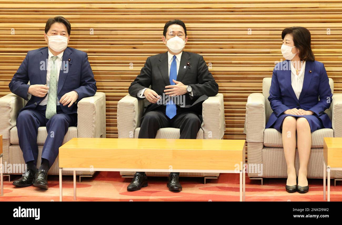 Japan's Prime Minister Fumio Kishida attends a cabinet meeting at the ...