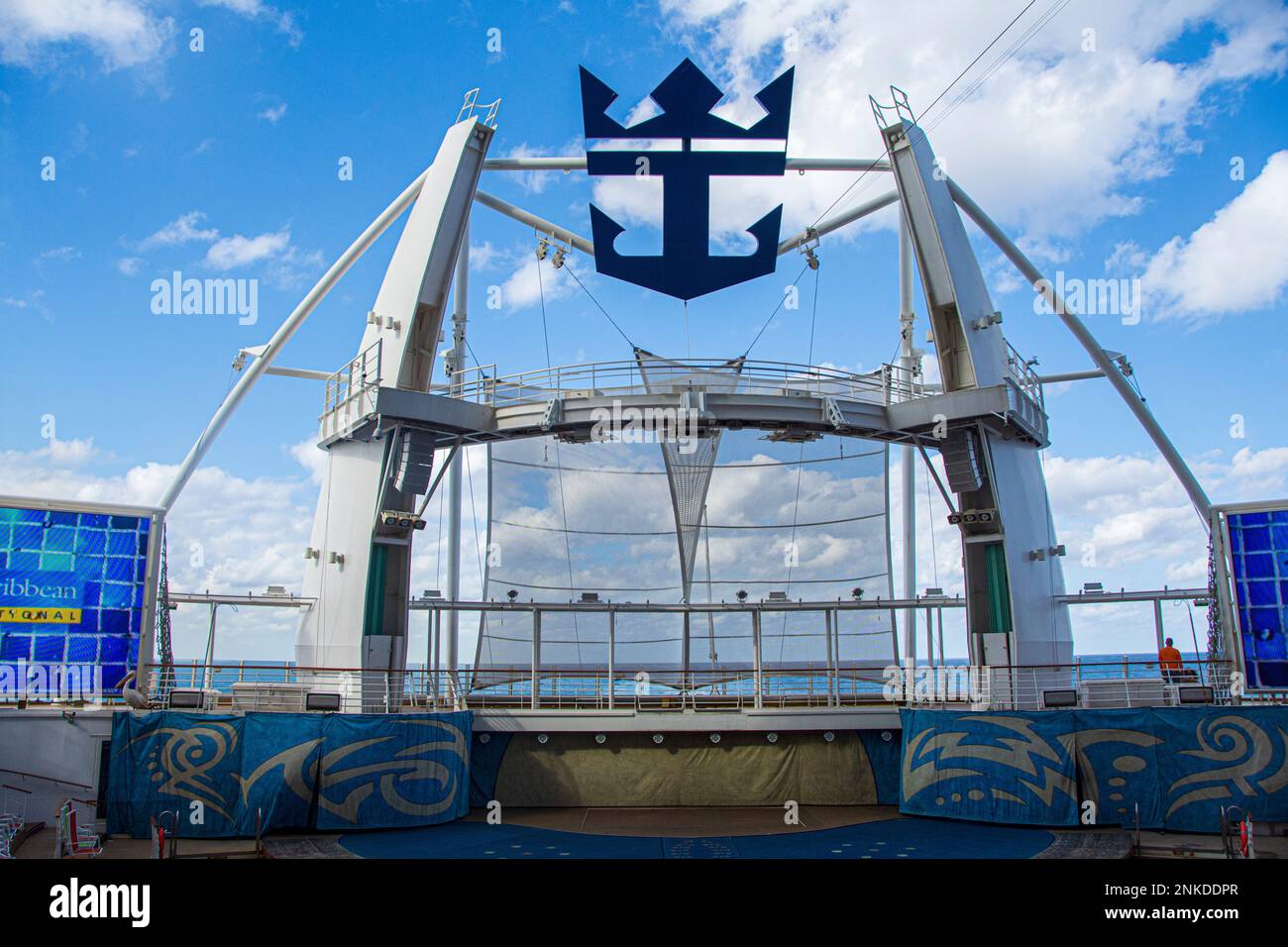 The stern of the Allure of the Seas, Royal Caribbean cruise lines. Stock Photo