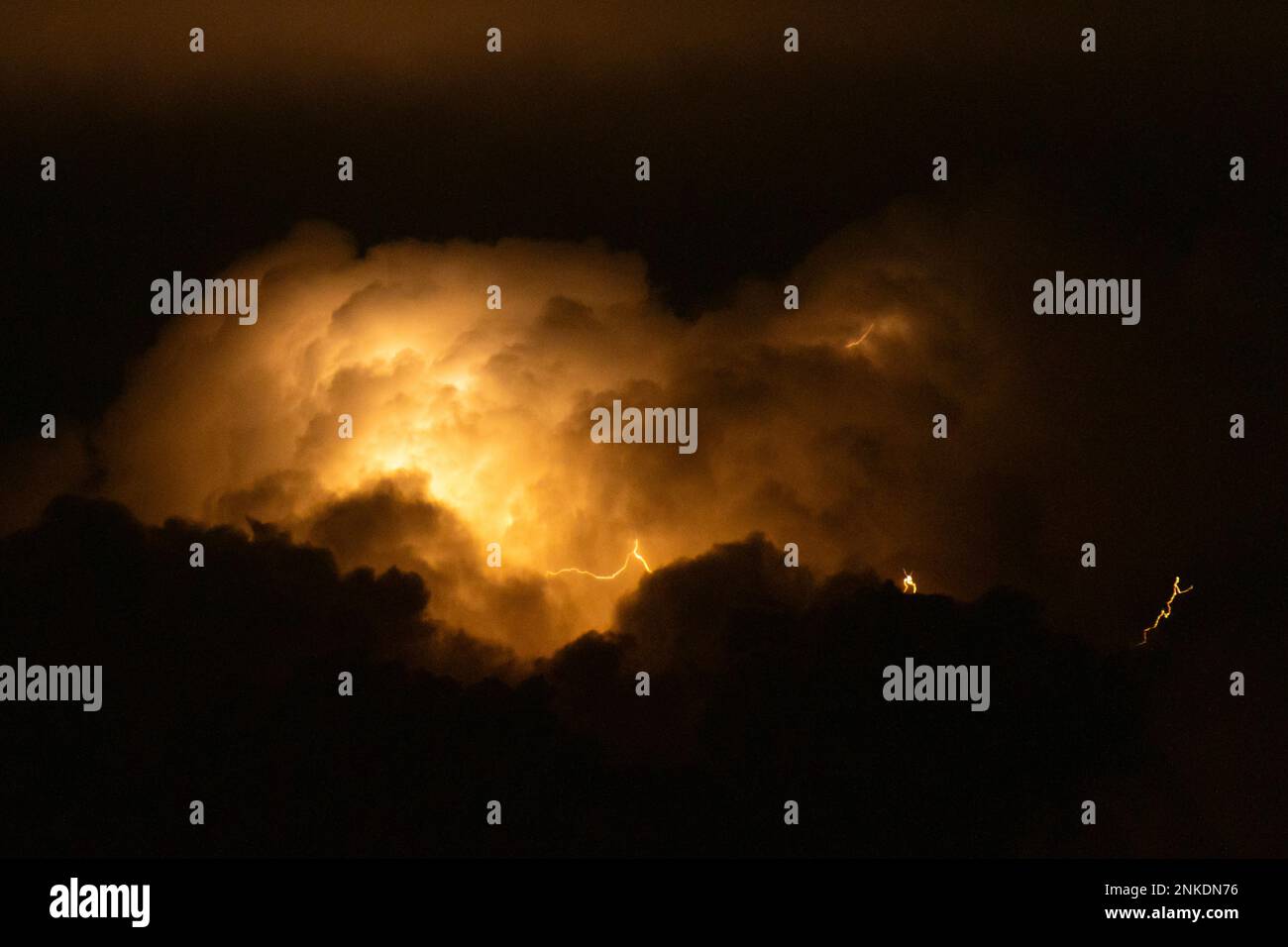 Thunderstruck: Dramatic Lightning Strike in Dark Clouds Stock Photo - Alamy