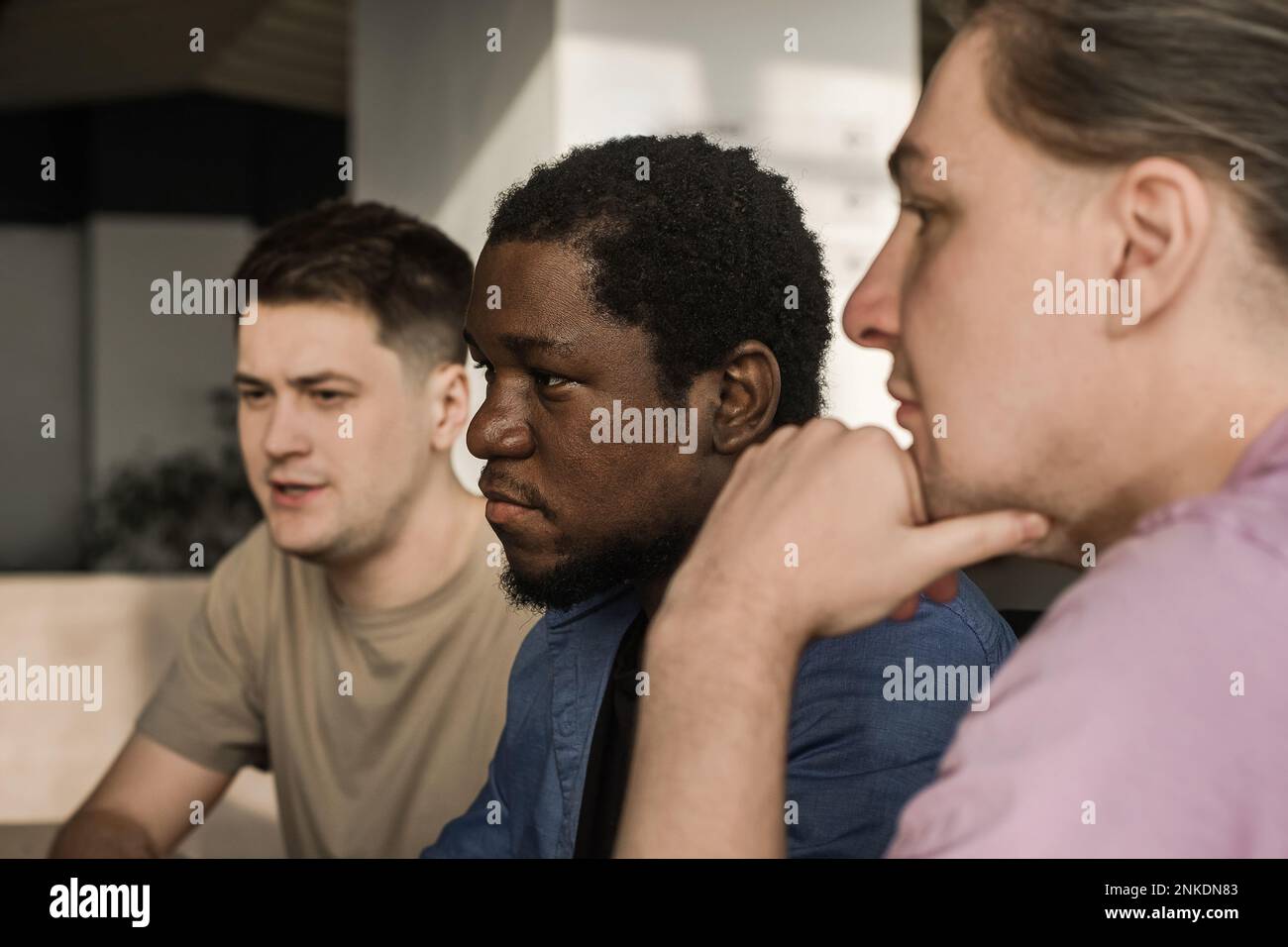 Team of professional software developer and brainstorming and programming on site, software and technology work. Coding technologies, site design Stock Photo