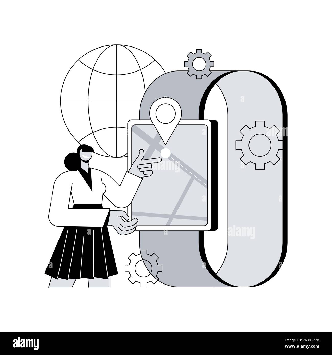 Smartwatch navigation abstract concept vector illustration. Navigation