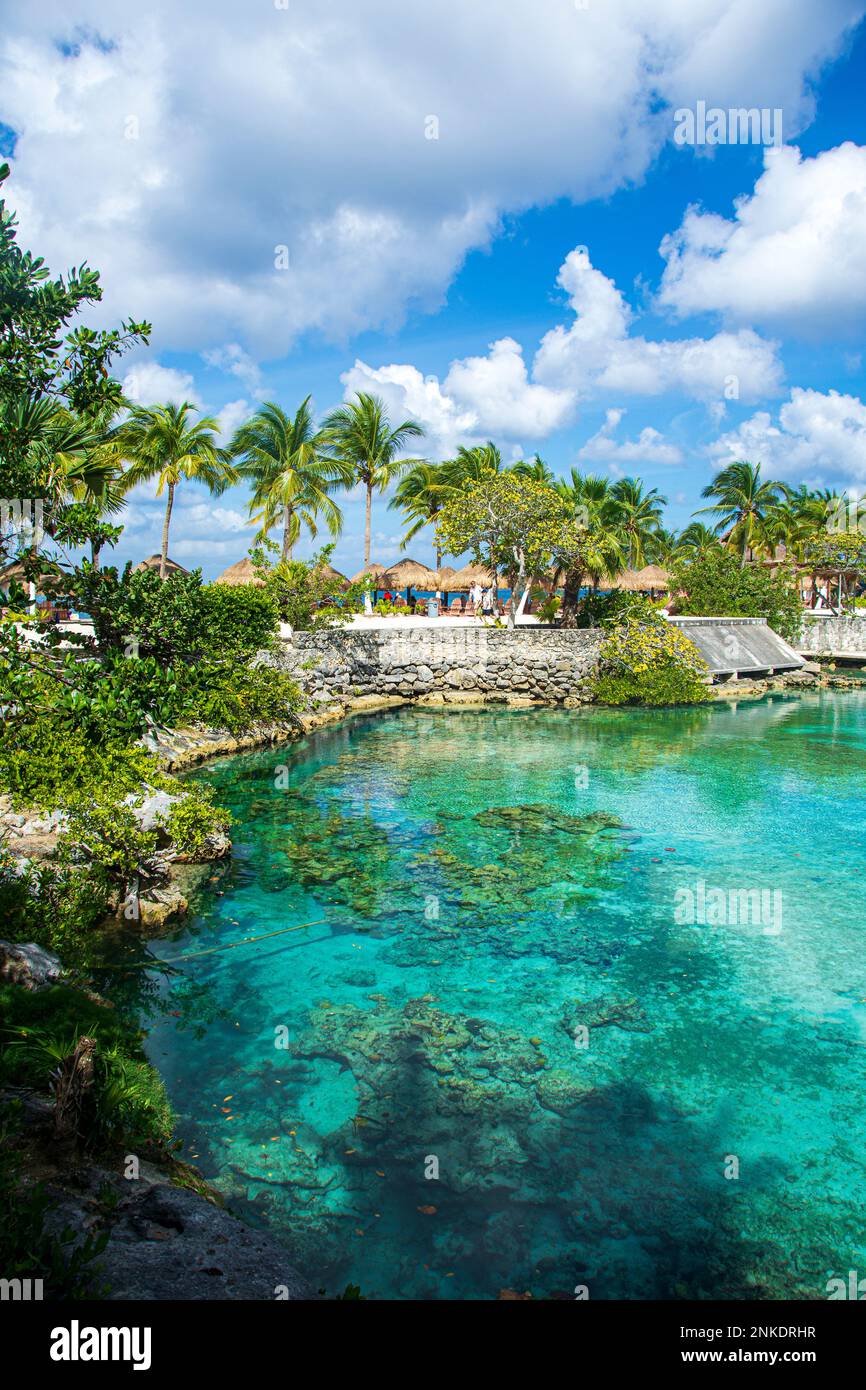 A lagoon in Chankanaab Beach Adventure Park, Cozumel, Mexico. Stock Photo