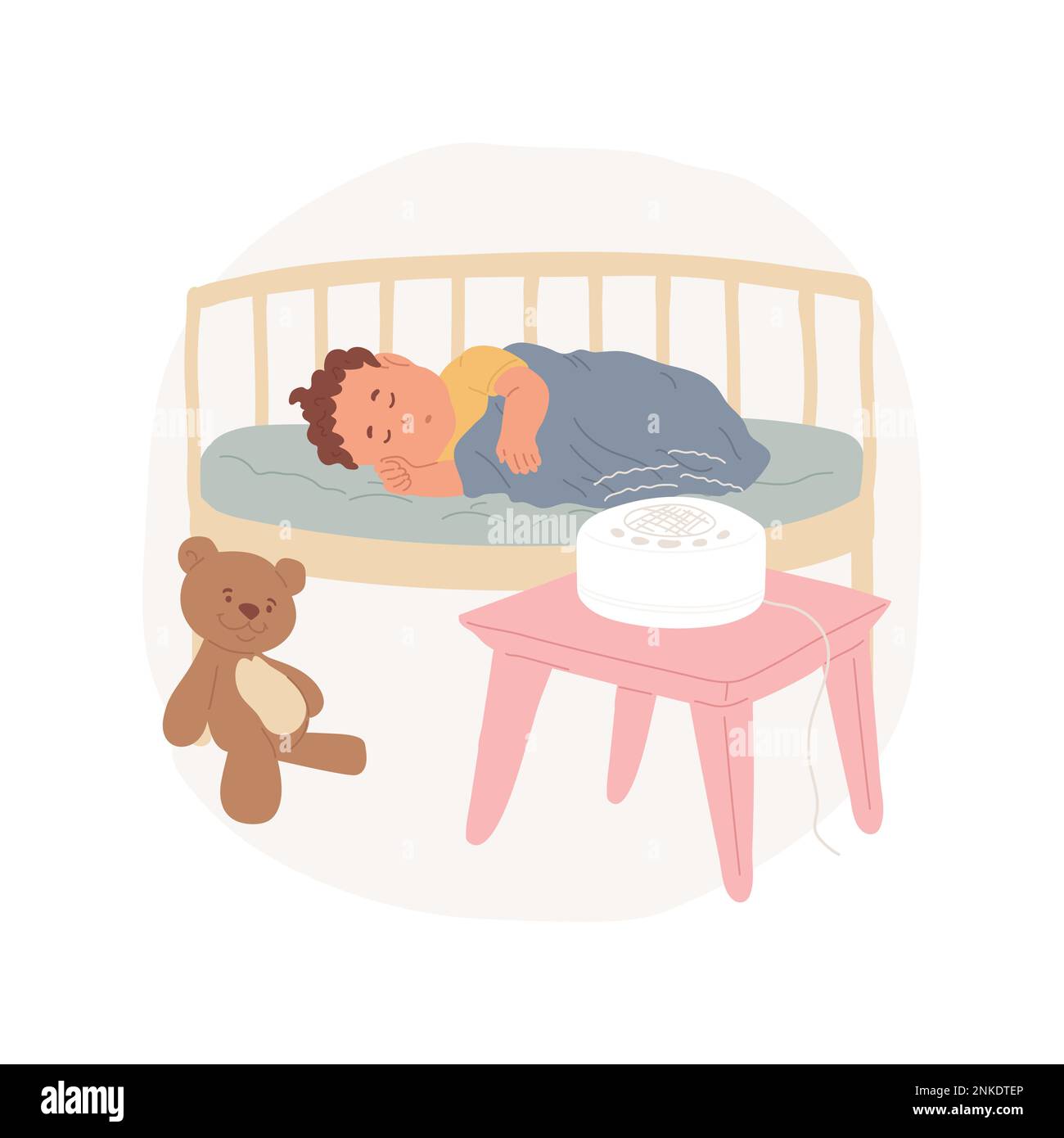 White noise machine isolated cartoon vector illustration. Newborn