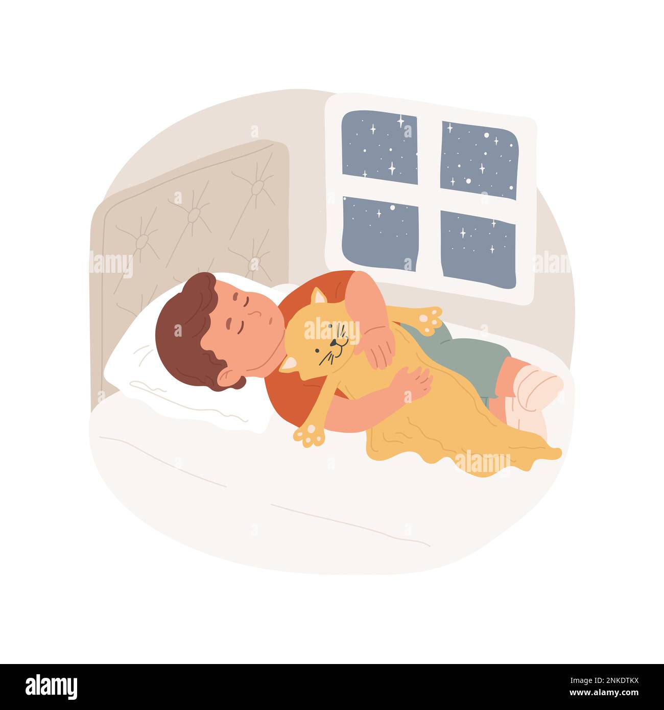 Baby soother toy isolated cartoon vector illustration. Infant sleeping