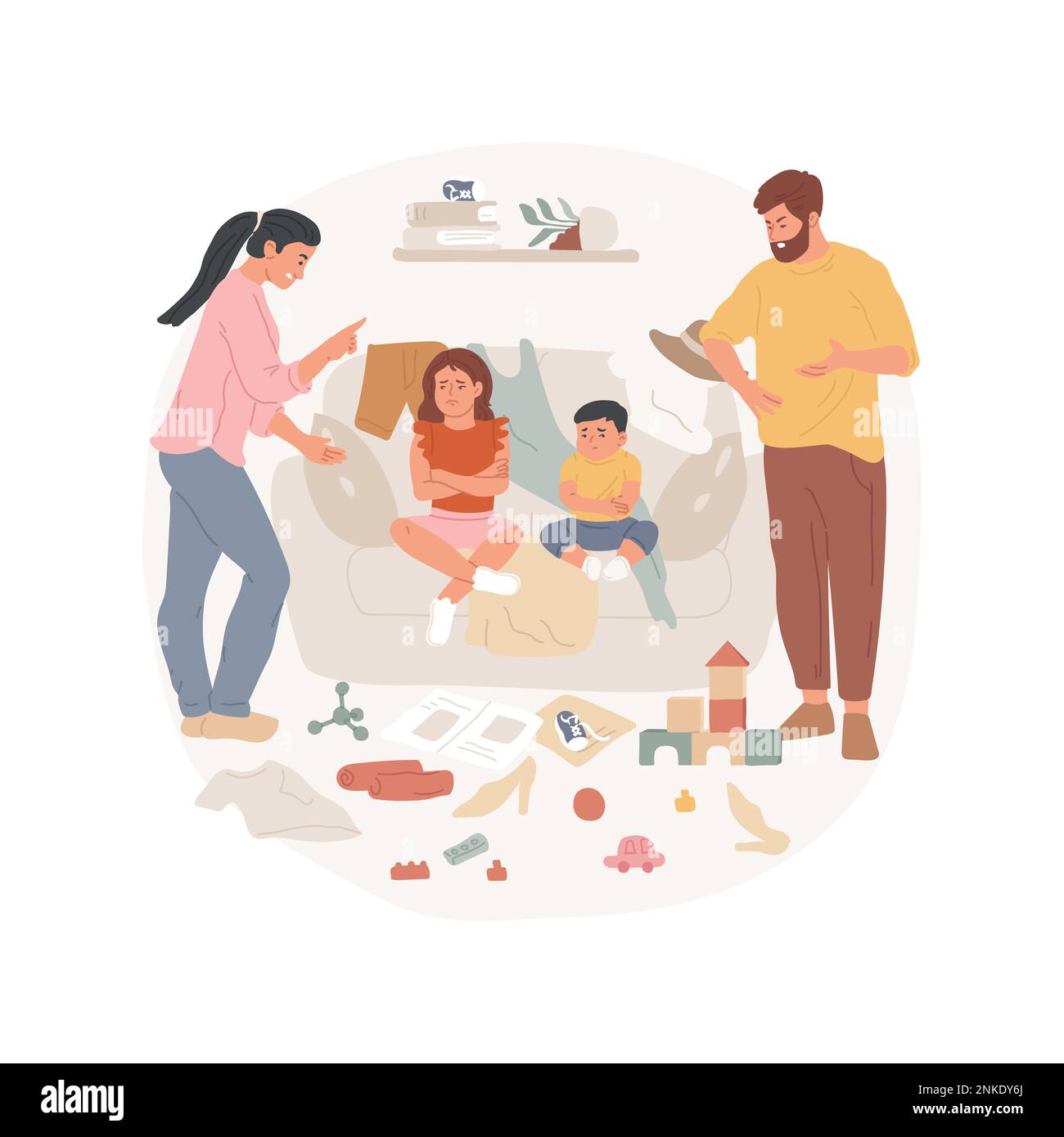 Cluttering the house isolated cartoon vector illustration. Parents are ...