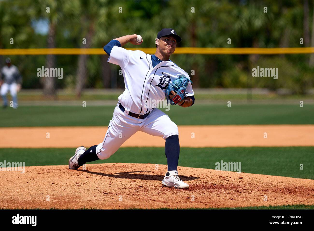 Detroit Tigers pitcher Carlos Guzman (29) throws live batting practice