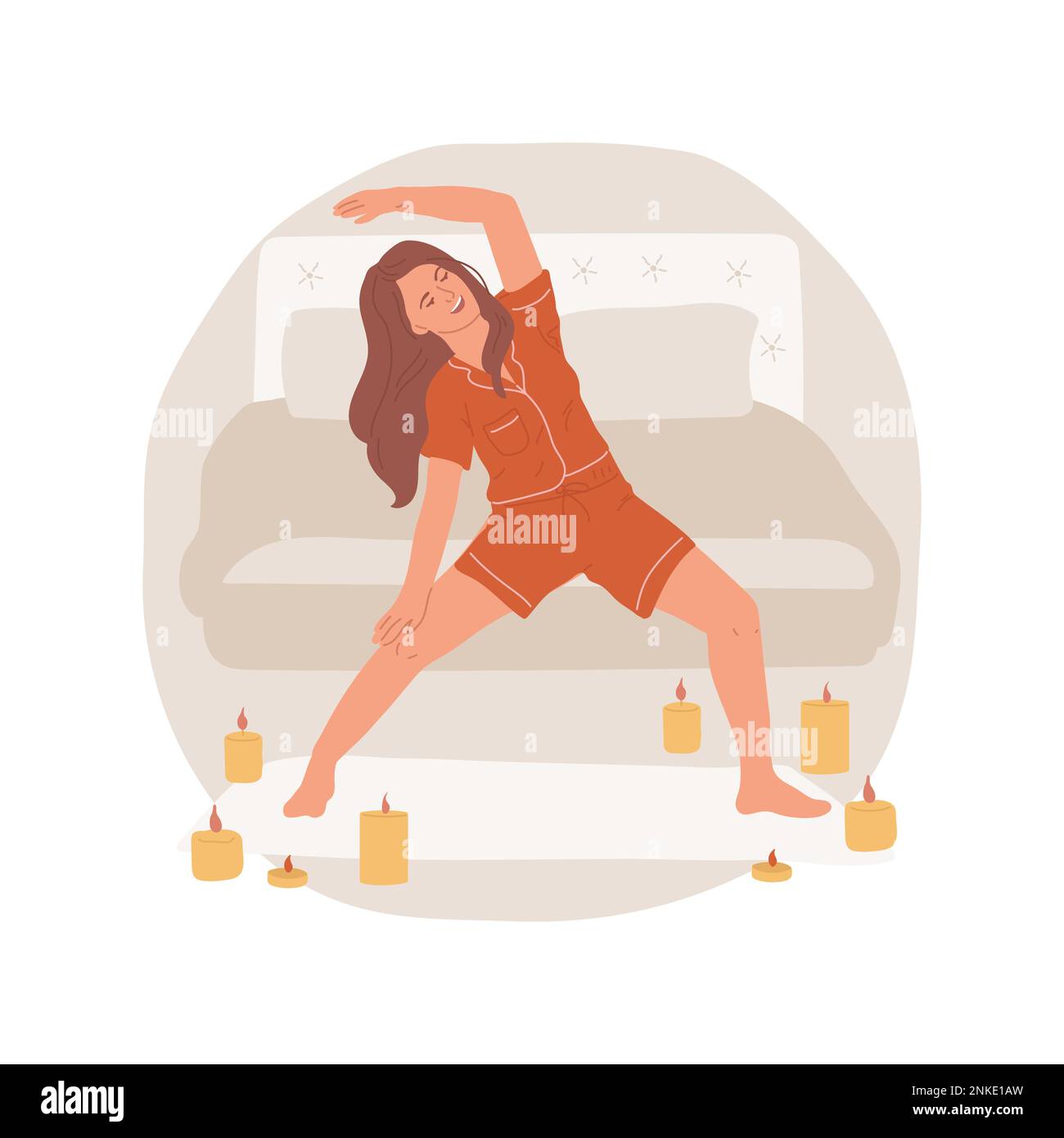 Working out before sleep isolated cartoon vector illustration