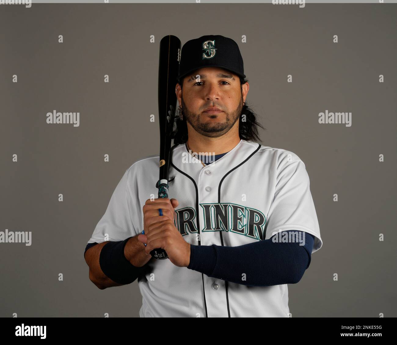 This is a 2023 photo of Eugenio Suarez of the Seattle Mariners baseball  team. This image reflects the Seattle Mariners active roster as of  Thursday, Feb. 23, 2023, when this image was
