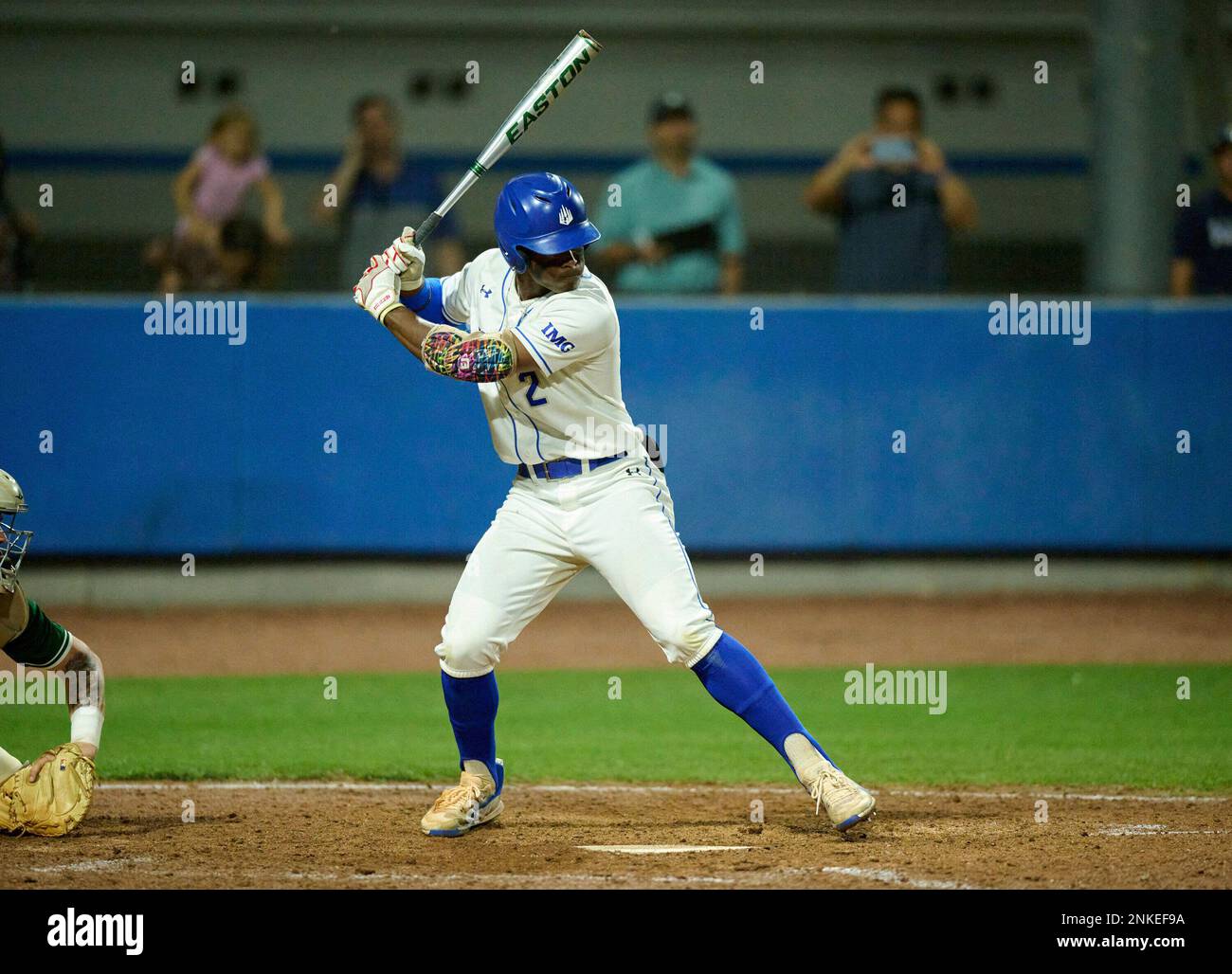 IMG Ascenders Elijah Green (2) rounds the bases after hitting a home run  during a High School Baseball game against the George Jenkins Eagles on  March 18, 2022 at IMG Academy in