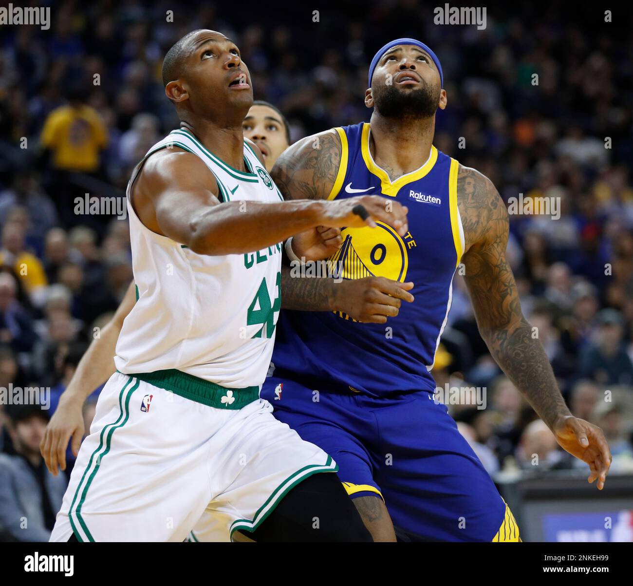 Golden State Warriors' DeMarcus Cousins and Boston Celtics' Al Horford