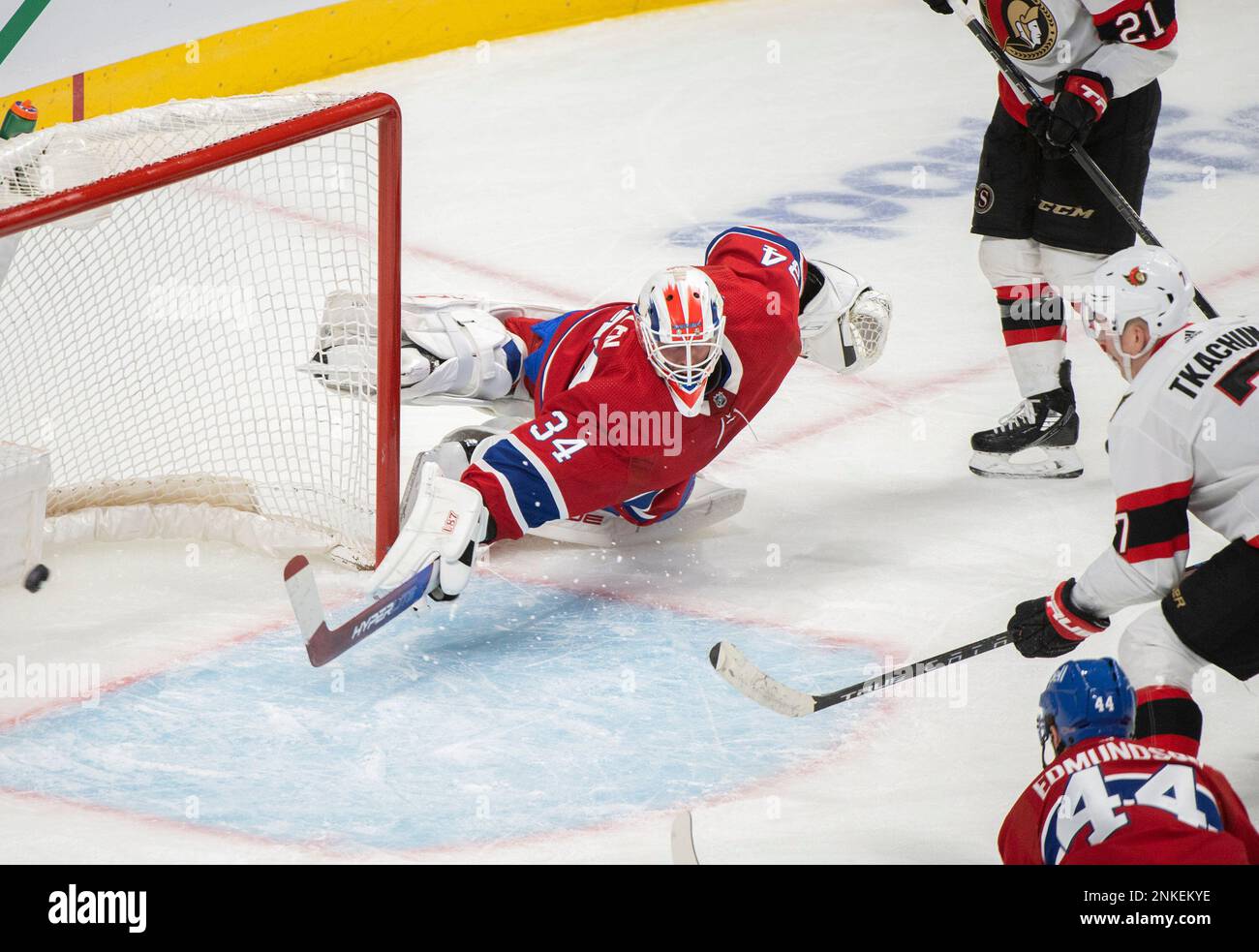 Montreal Canadiens goaltender Jake Allen is scored on by Ottawa ...