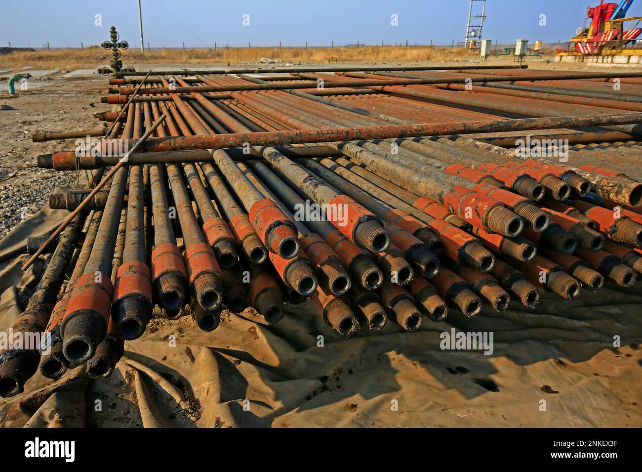 Oil drill pipe Stock Photo Alamy