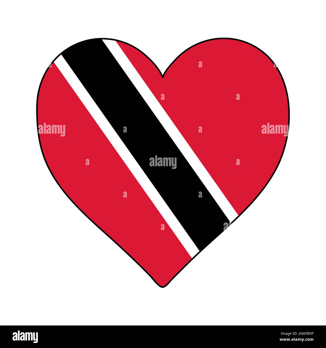 Trinidad and Tobago Heart Shape Flag. Love Trinidad and Tobago. Visit