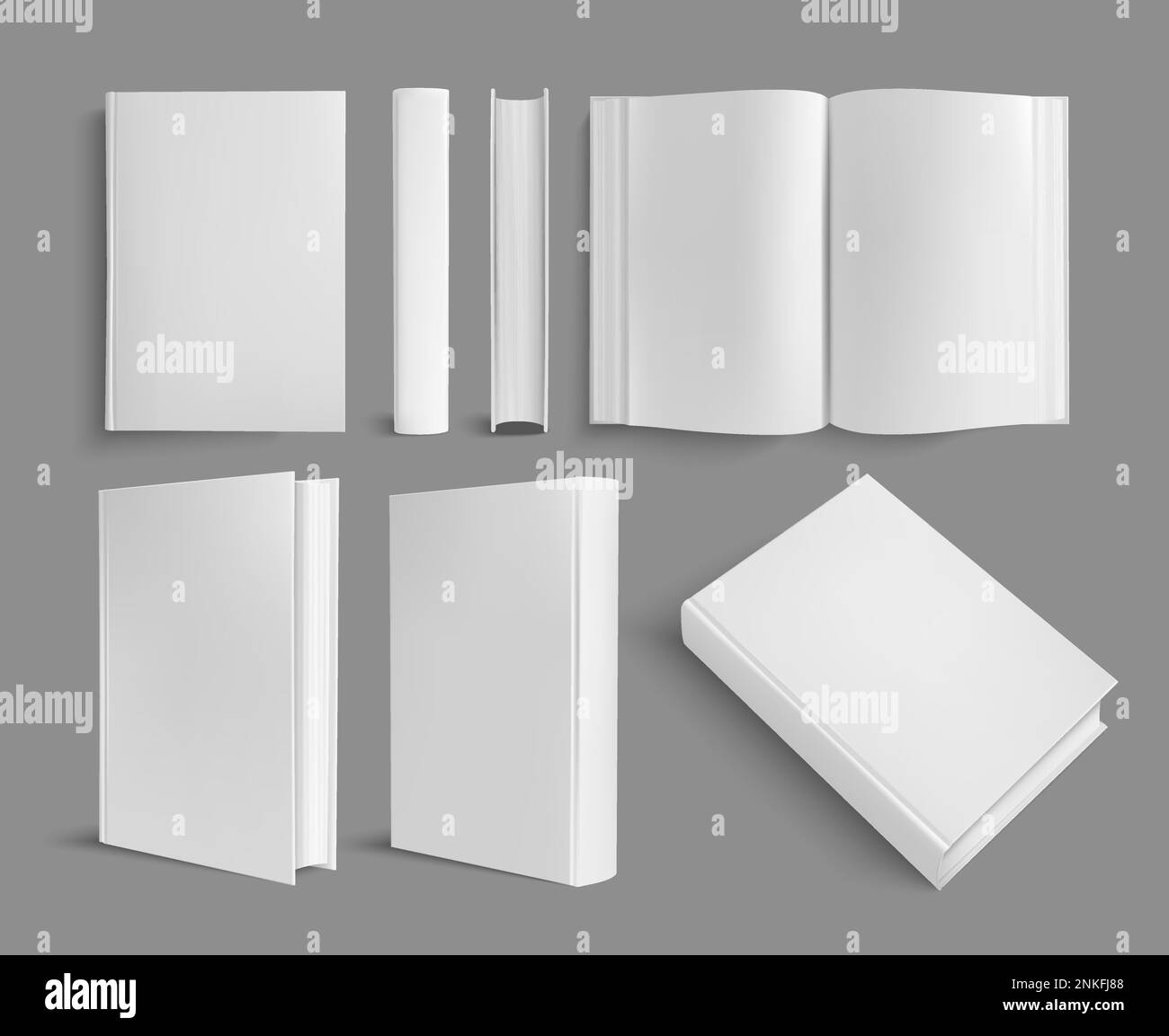 Hardcover book template, blank standing books mockup for design uses, 3d  rendering Stock Photo - Alamy