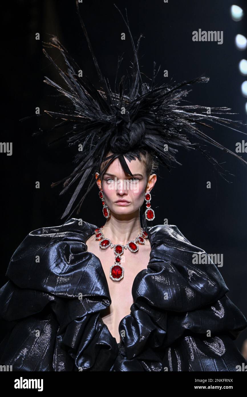 Milan, Italy. 24th Feb, 2023. Milan, Woman Fashion Week, Fall Winter