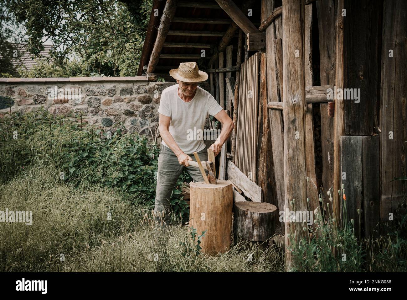 Man standing with axe hi-res stock photography and images - Alamy