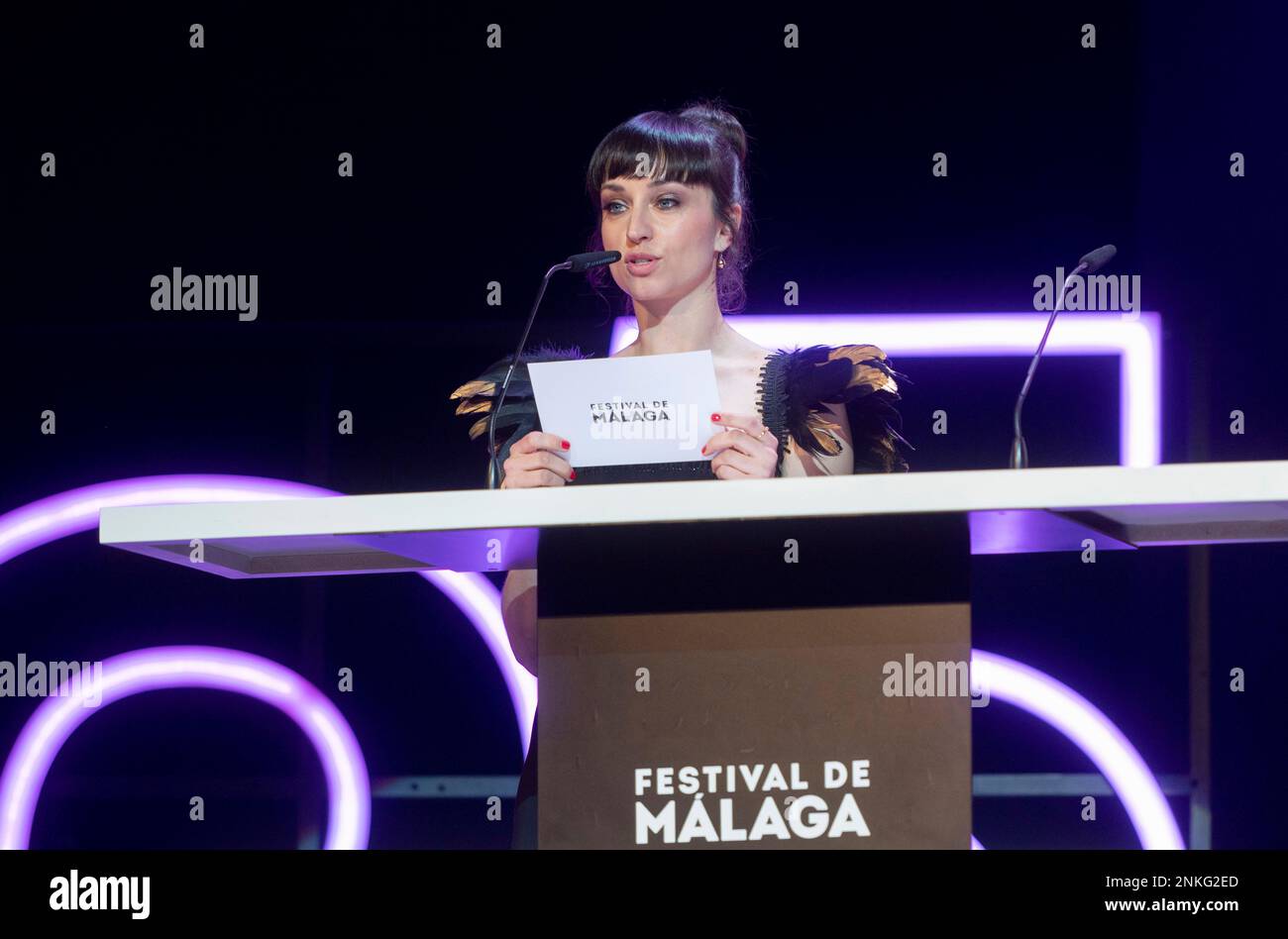 The actress, Andrea Trepat, during the closing ceremony of the 25th