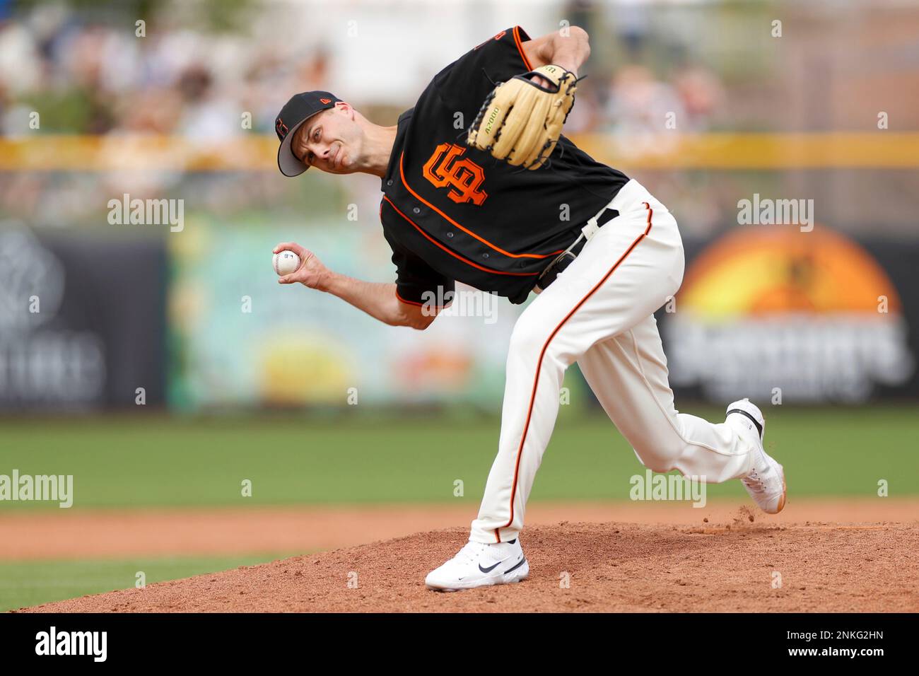 San Francisco Giants shortstop Arquimedes Gamboa looks on during a