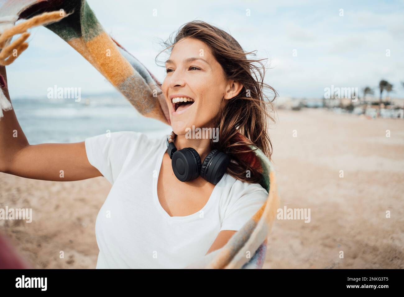 Cheerful woman enjoying fun hi-res stock photography and images - Alamy