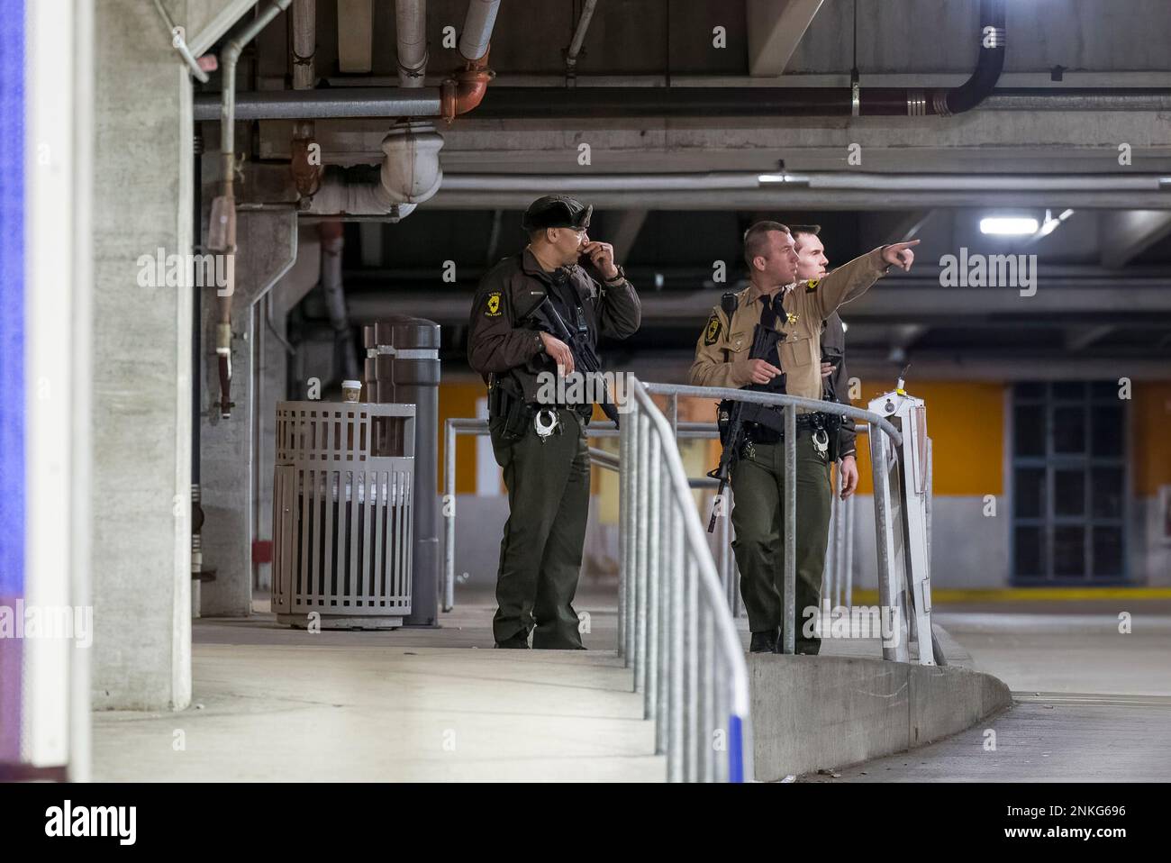 Authorities work the scene at the Rosemont Outlet Mall where a fatal