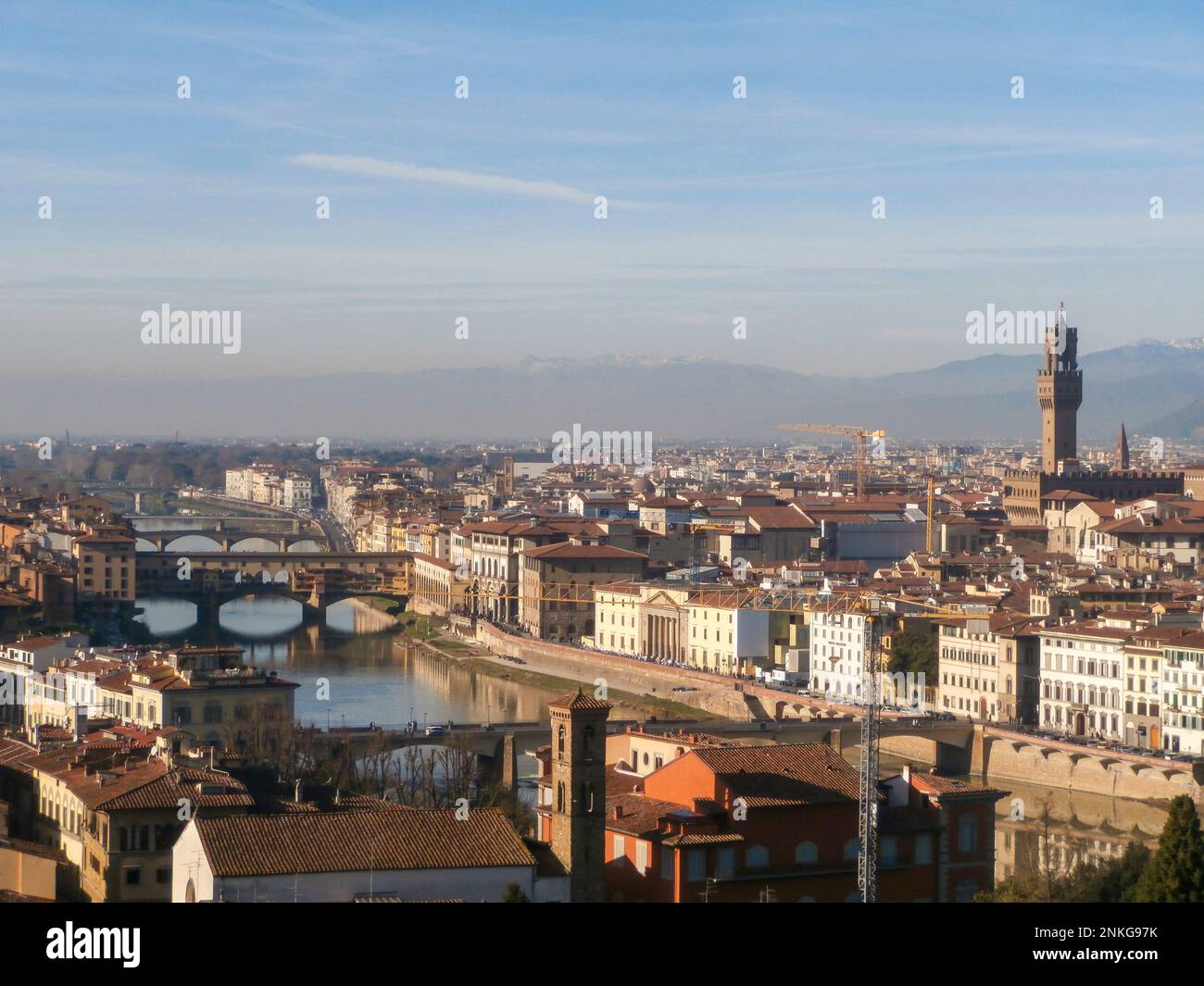 See at sunset from piazzale michelangelo to Florence Italy Stock Photo