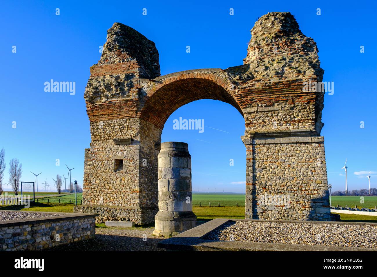Austria, Lower Austria, Petronell-Carnuntum, Ruin of Heidentor arch Stock Photo