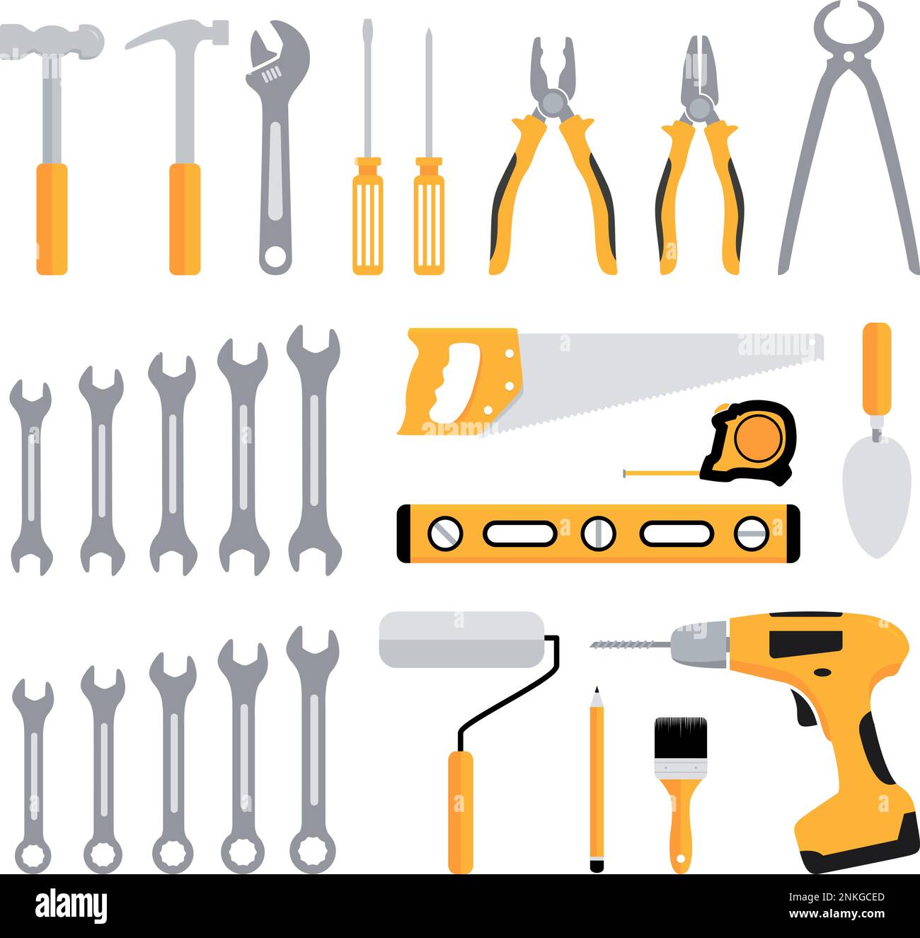 Flat design concept of the carpentry tool Stock Vector