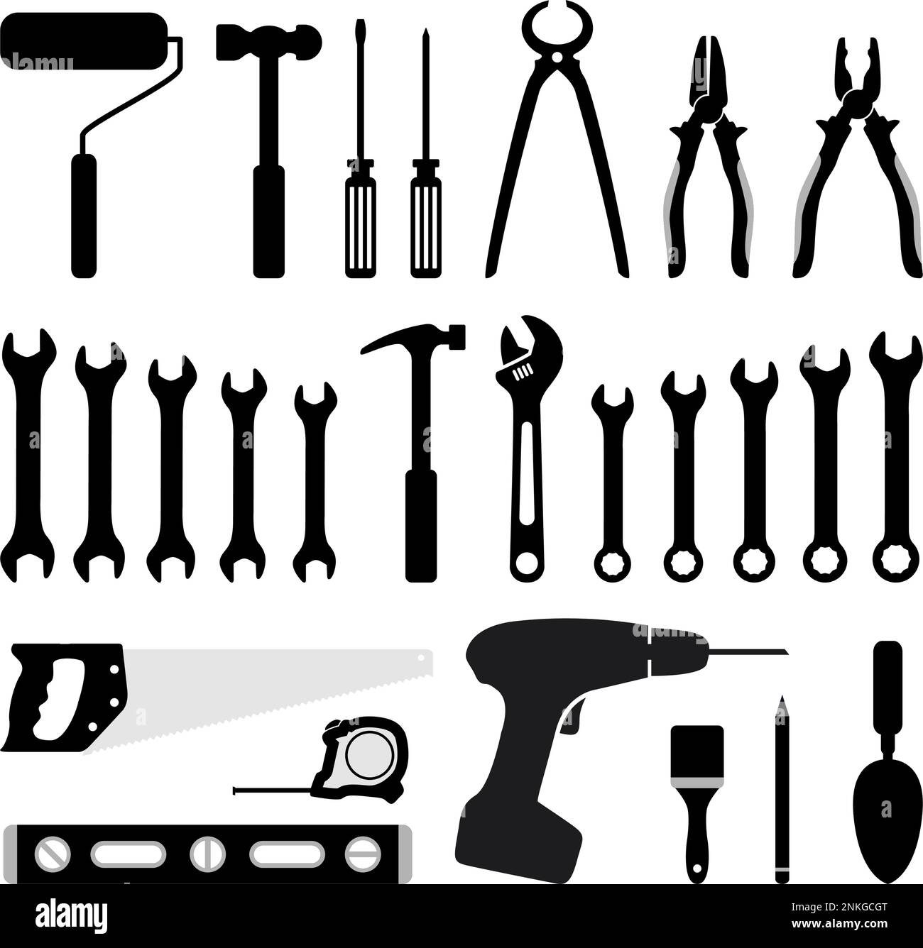 silhouette icon carpentry tool vector design concept Stock Vector