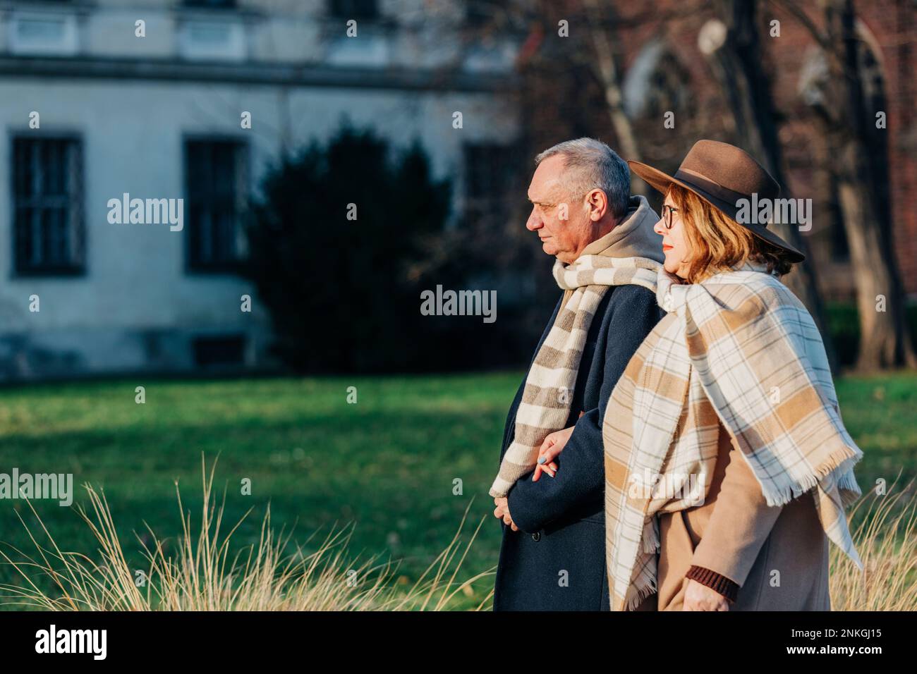 Senior male walking side view hi-res stock photography and images - Alamy