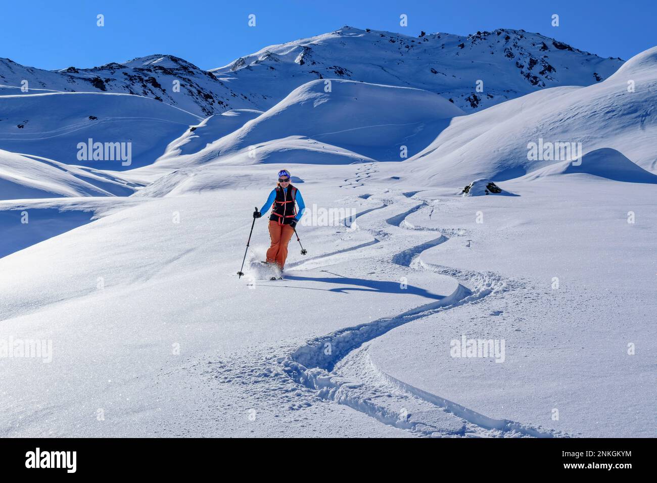Girls Sliding Down Snowy Mountain On Stock Photo 244669624