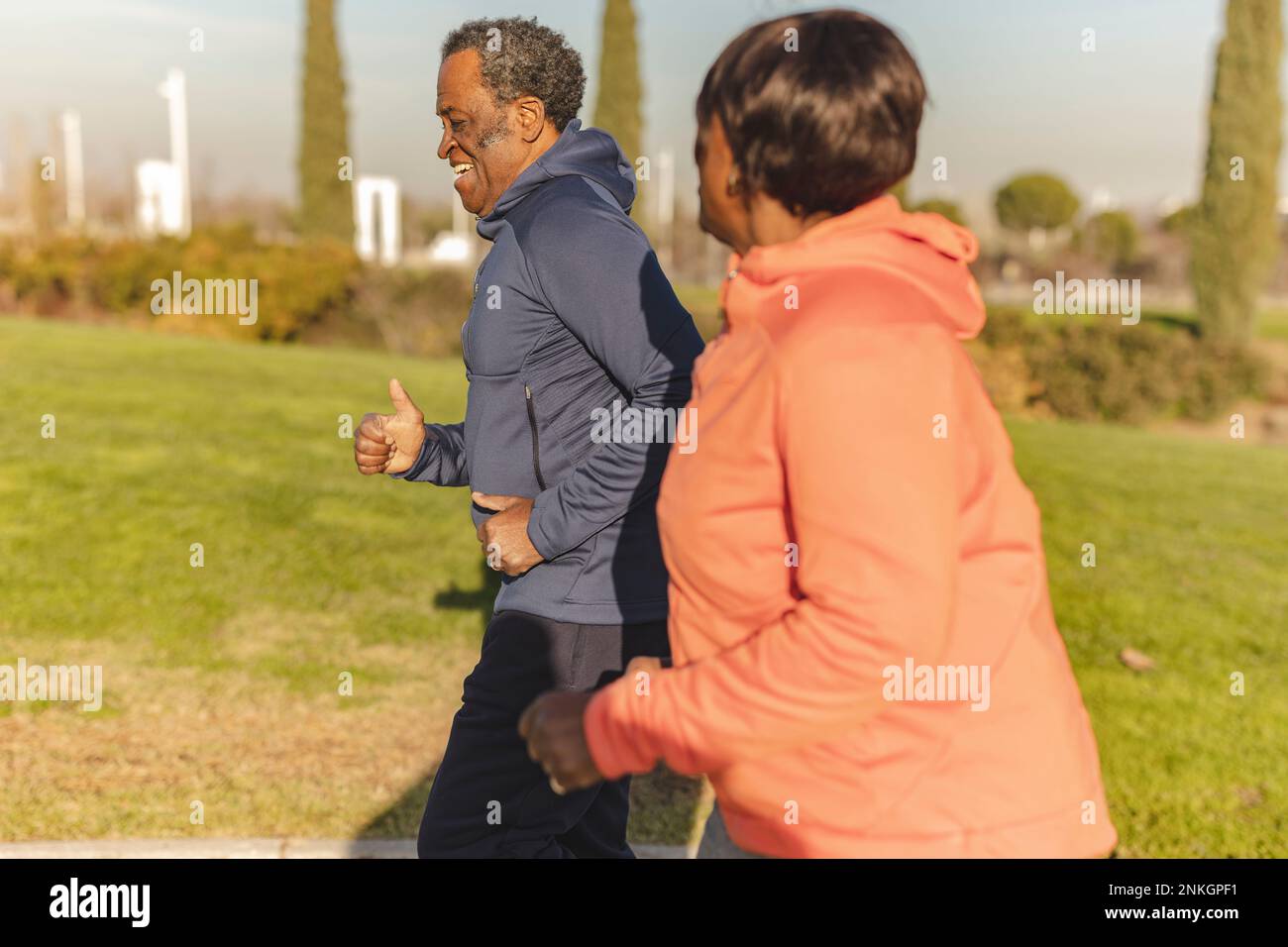 Senior man running side view hi-res stock photography and images - Alamy