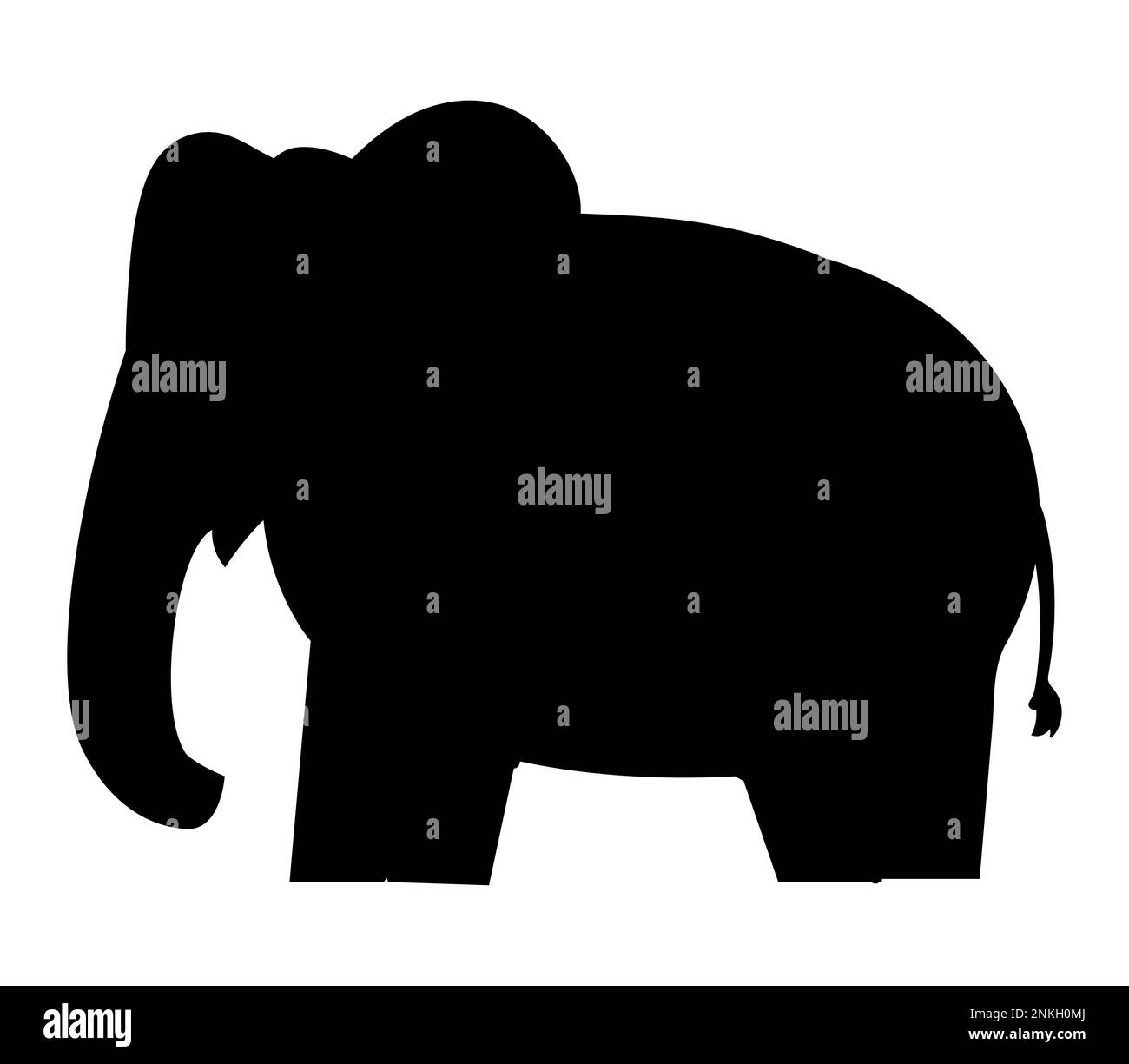 Silhouette of a baby Elephant for logo or icon Stock Vector