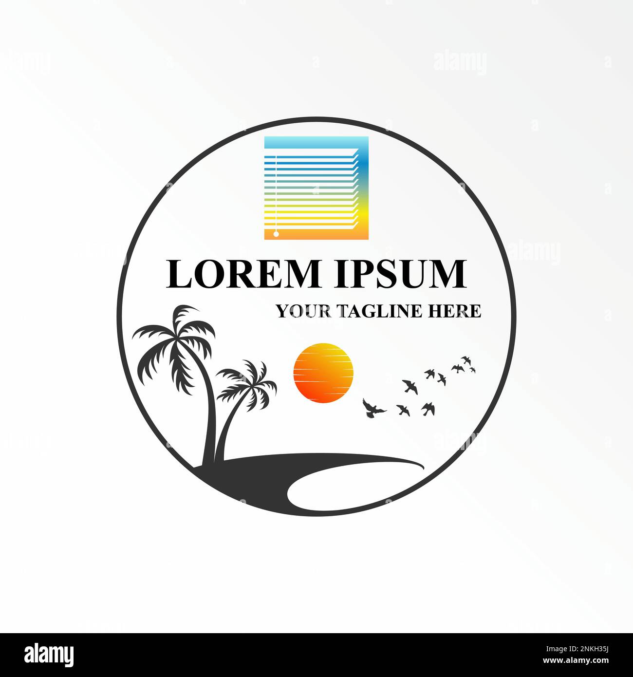 Window Palm Trees And Birds In Island Or Beach Image Graphic Icon Logo window-palm-trees-and-birds-in-island-or-beach-image-graphic-icon-logo