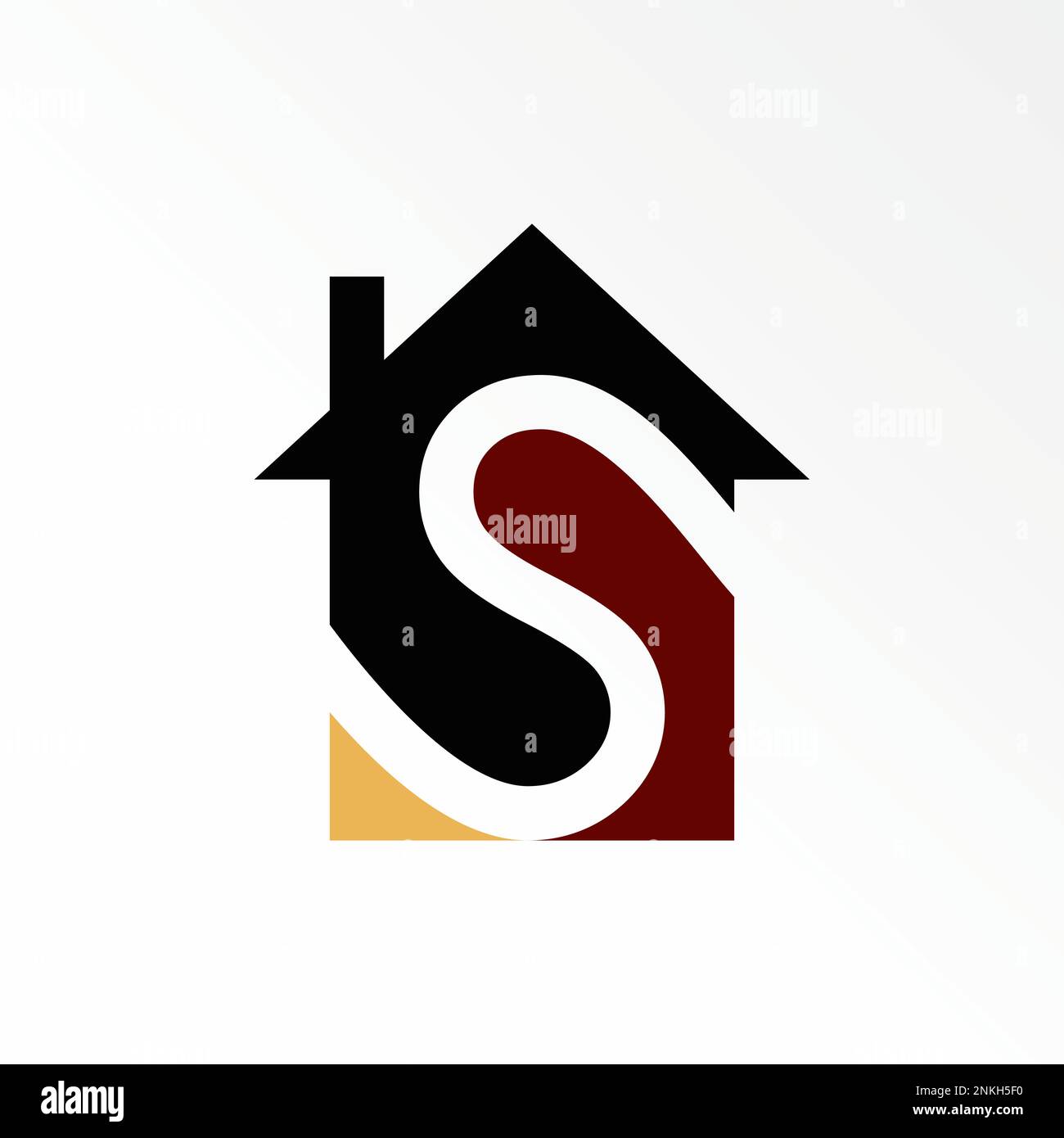 Simple or small house with letter or word S font inside graphic icon logo design abstract concept vector stock. related to property or initial Stock Vector