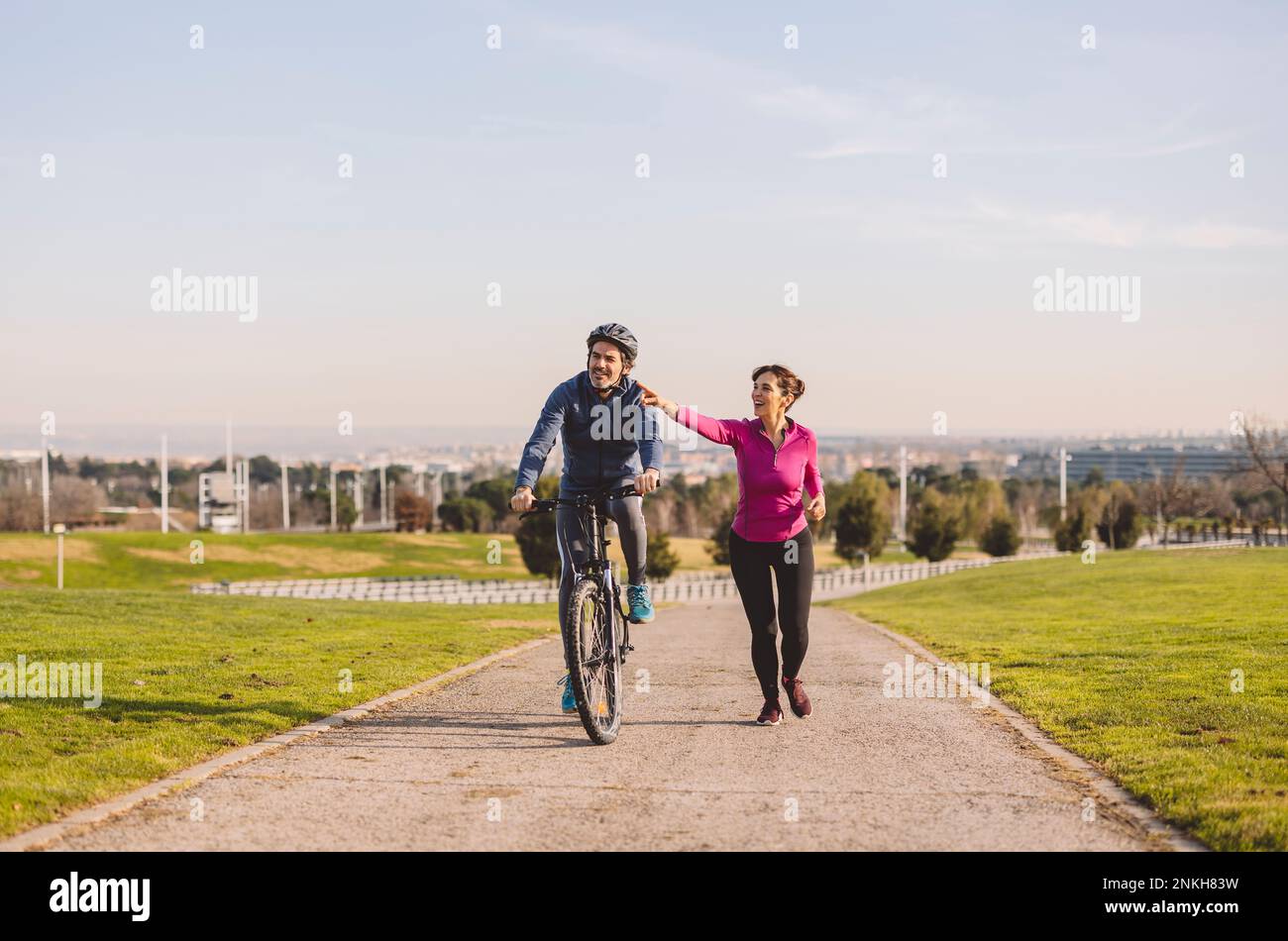 Man running on bicycle hi-res stock photography and images - Alamy