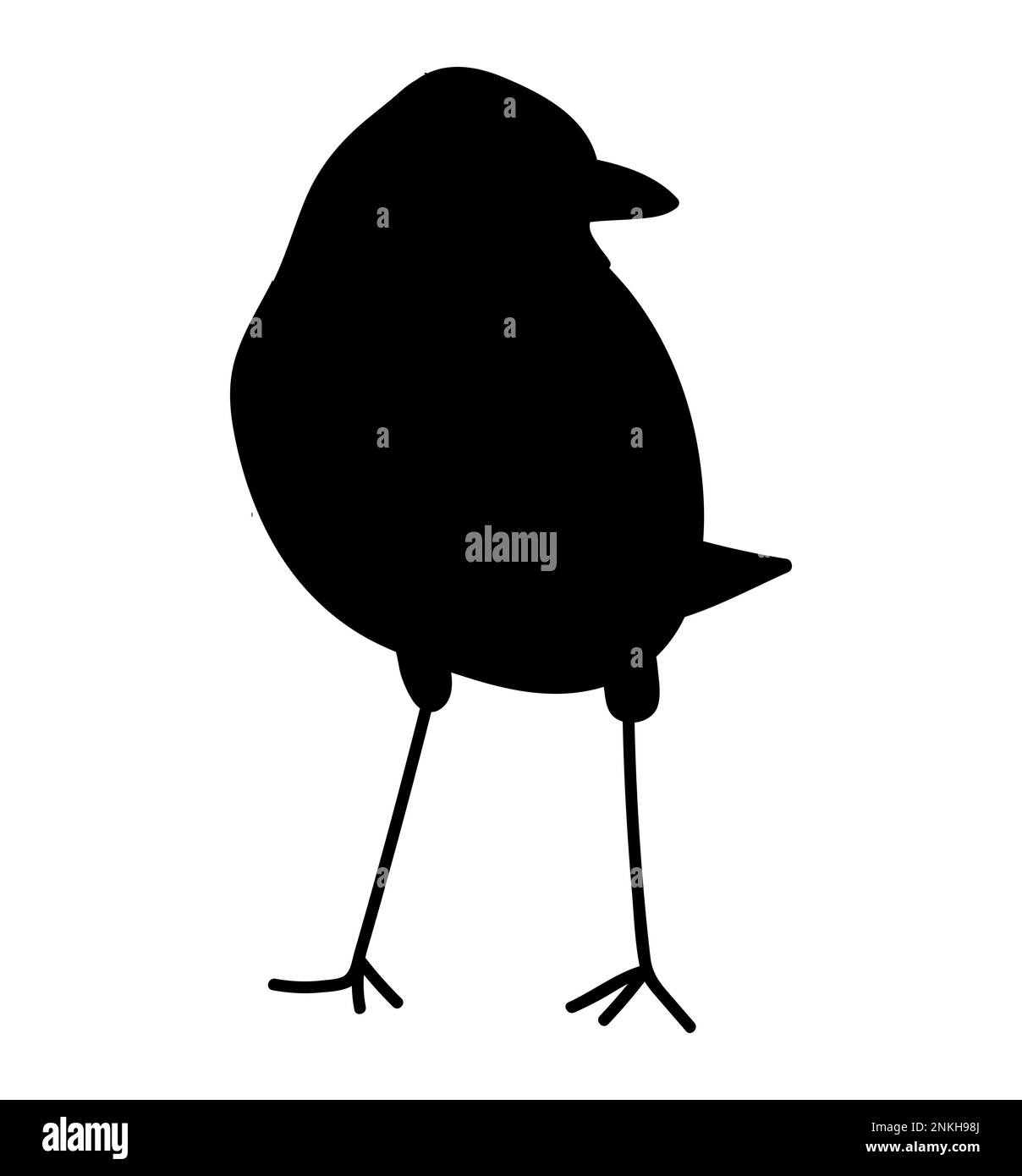 Sparrow bird silhouette. Flat cartoon character design. Bird icon, Cute