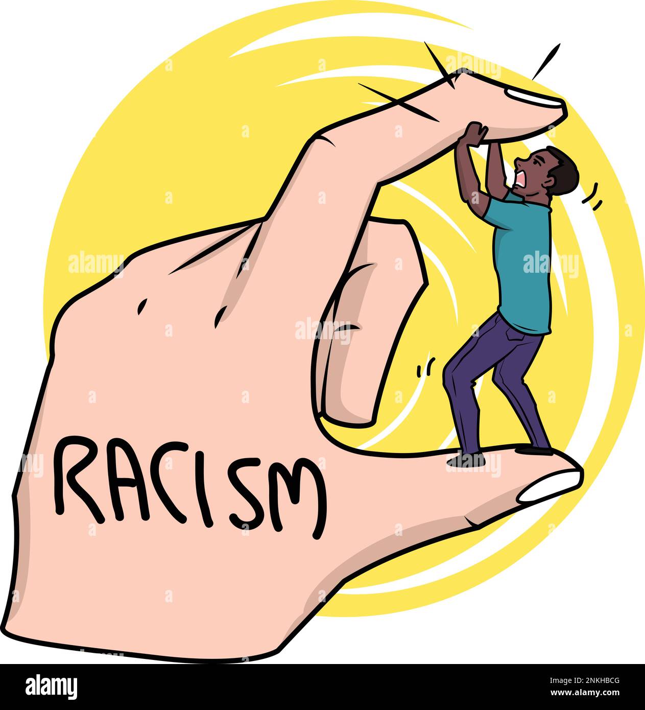 Black Lives Matter, BLM, No Racism, Statement. Young African Americans: man and woman against racism. Black citizens are fighting for equality. Stock Vector