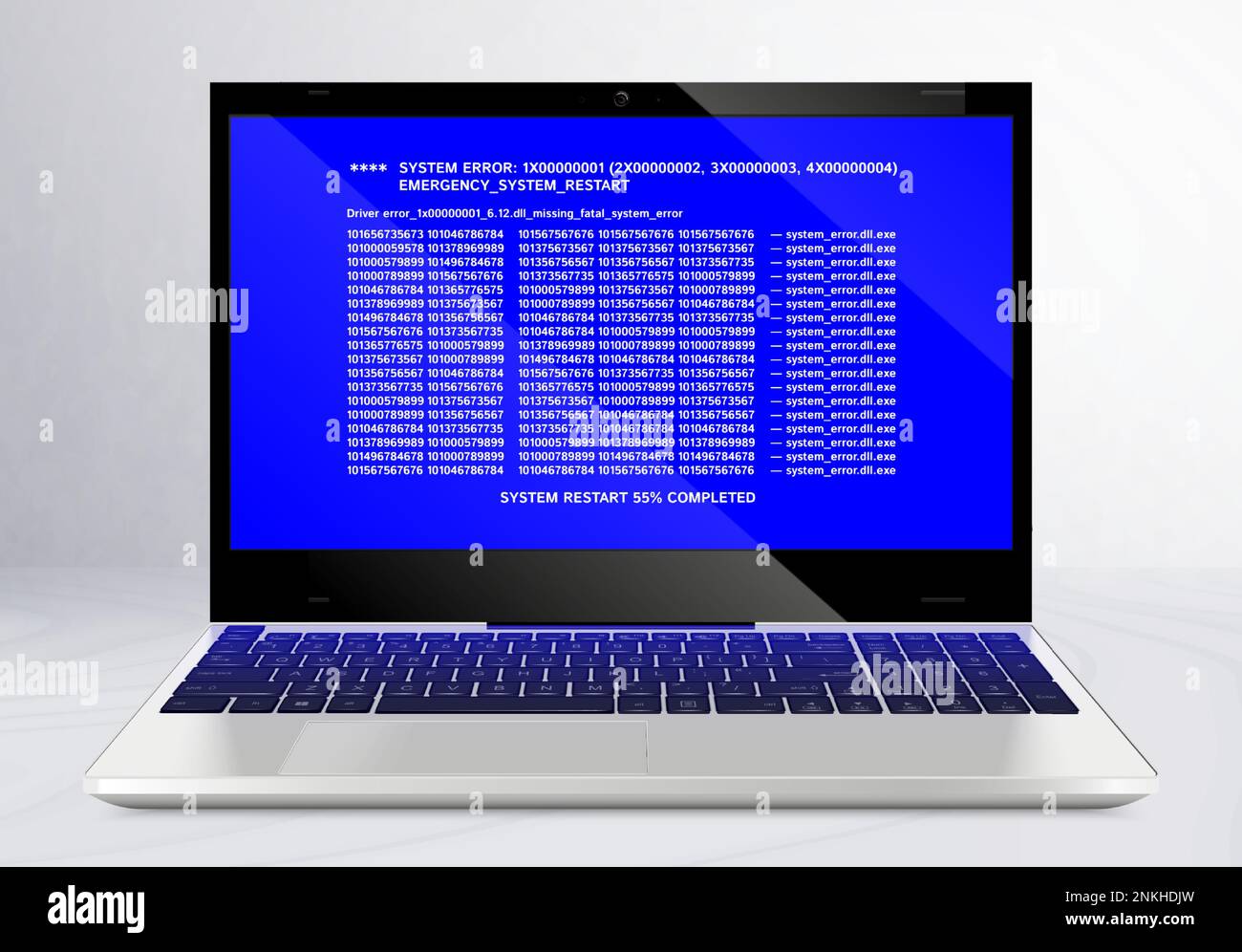 Old program windows composition with view of open laptop with set of ...