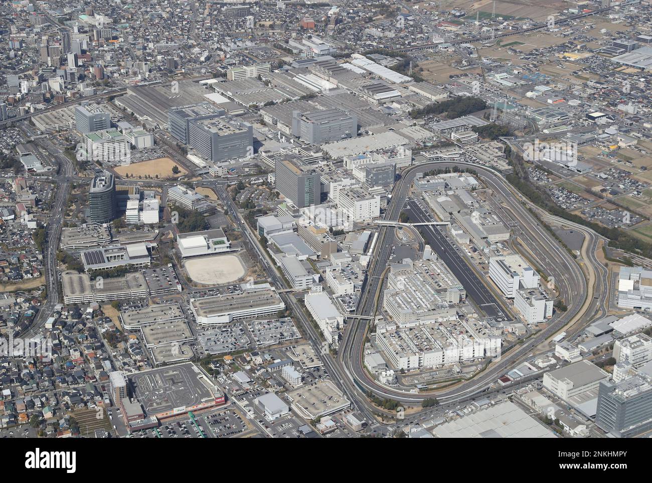 An aerial photo shows the headquarters of Toyota Motor Co. in Toyota ...