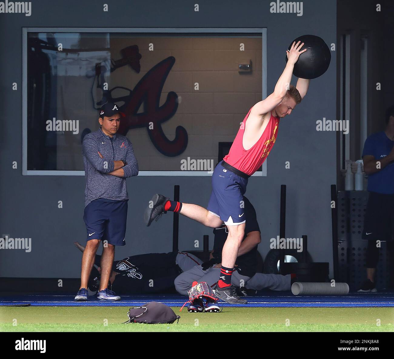 Atlanta Braves injured pitcher Mike Soroka, recovering from a Achilles