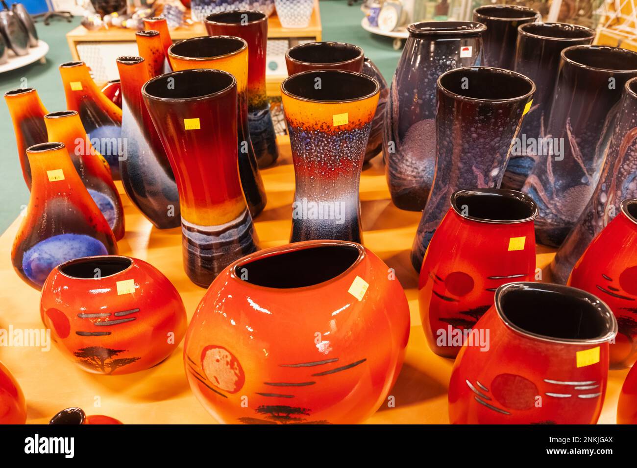 England, Dorset, Poole, Studio Poole Pottery Outlet, Display of