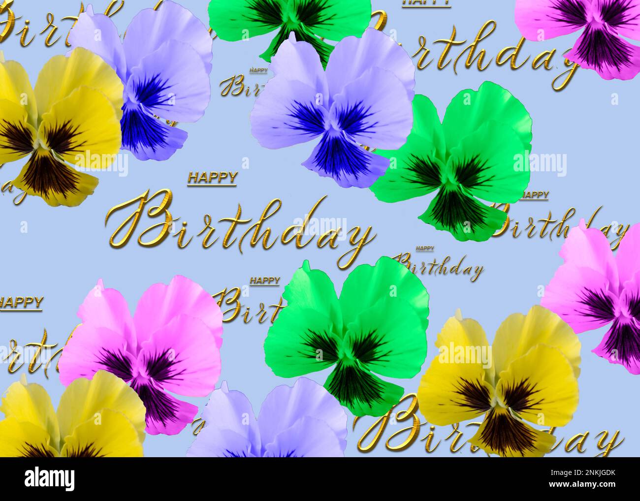 Happy birthday card with flowers hi-res stock photography and images ...