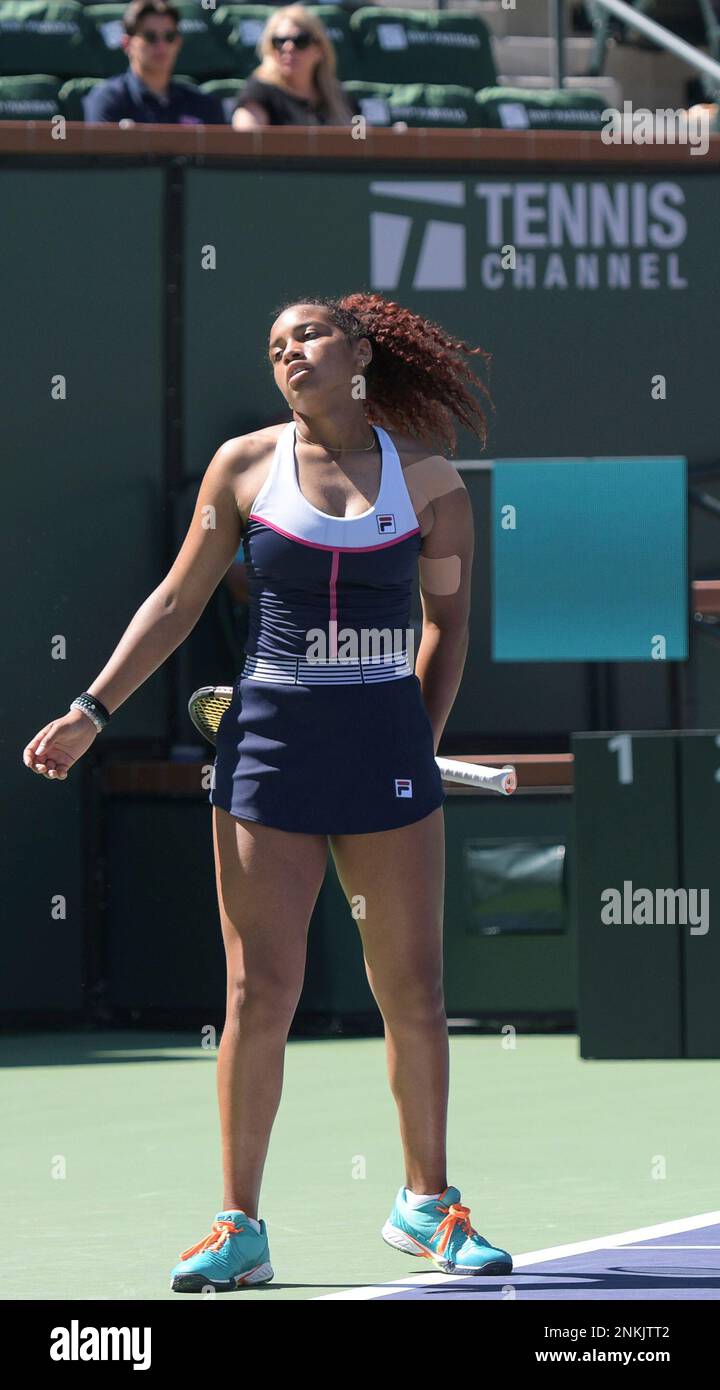 Robin Montgomery of the United States in action during the second round of the 2023 Miami Open, WTA 1000 tennis tournament on March 24, 2023 in Miami, USA